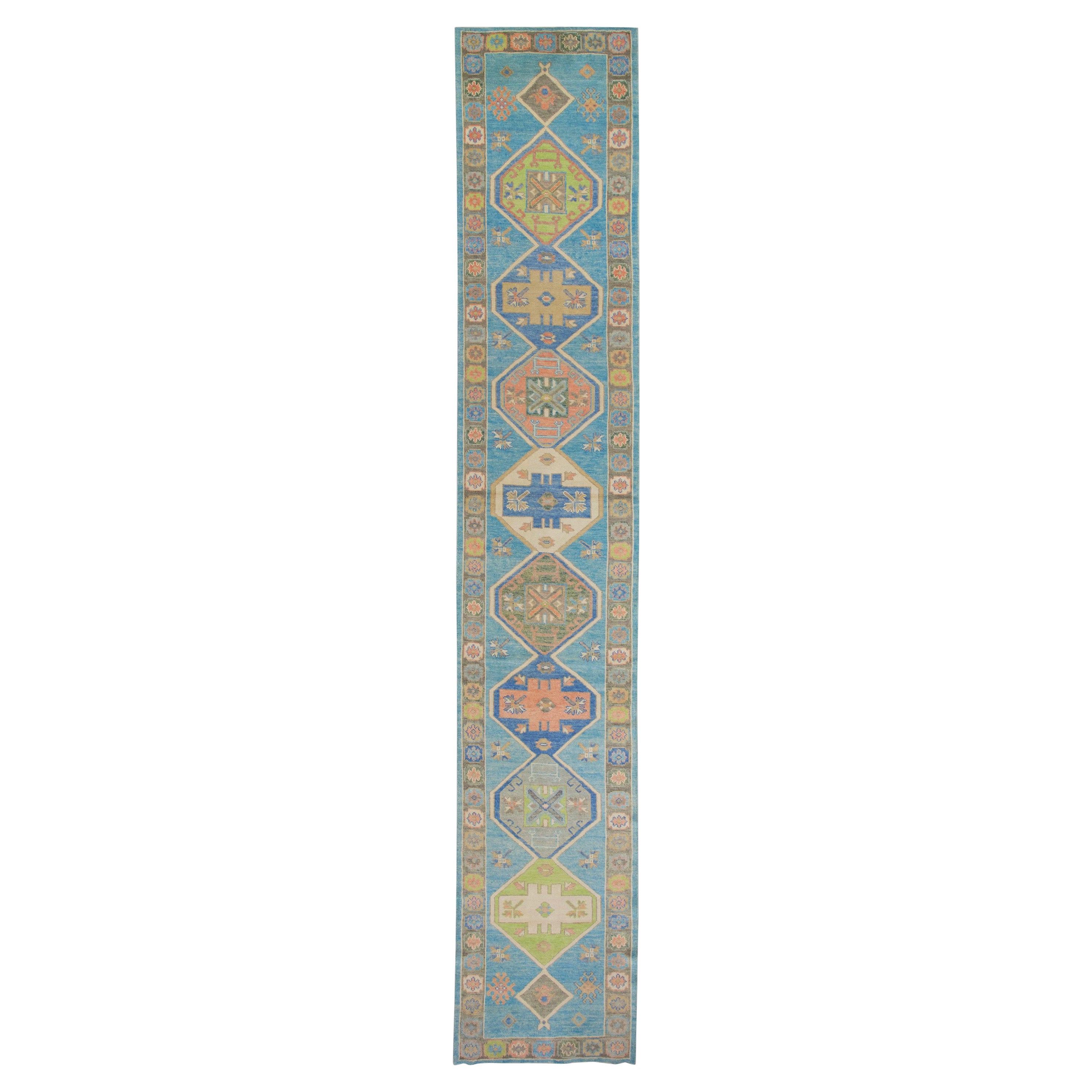 Oushak-Teppich Orientalischer handgeknüpfter türkischer Oushak 3'2" x 17'2" #5653