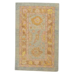 Tappeto Oushak Orientale annodato a mano Turco Oushak 3'2" x 4'11" #85