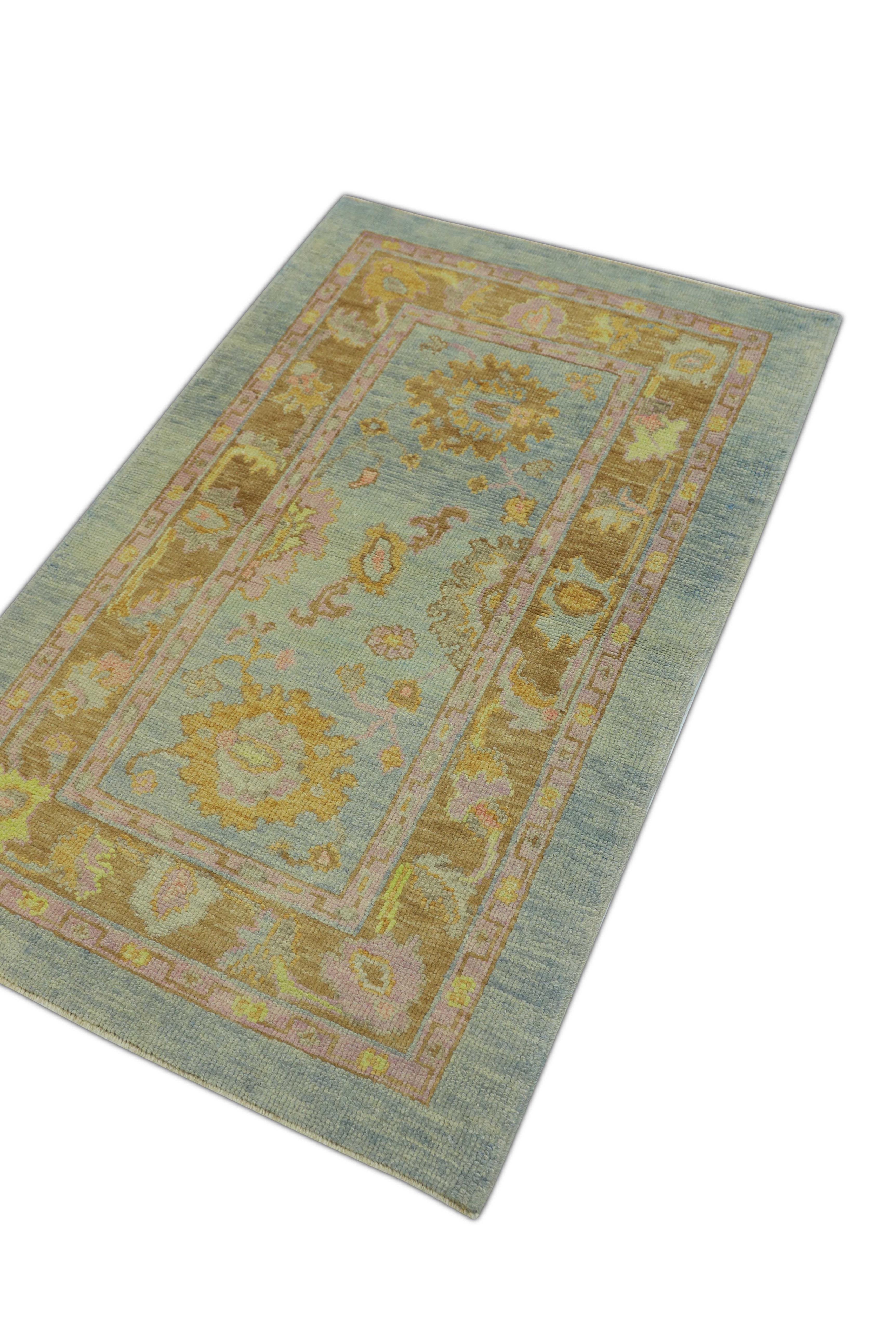 Oushak-Teppich Orientalischer handgeknüpfter türkischer Oushak 3'2