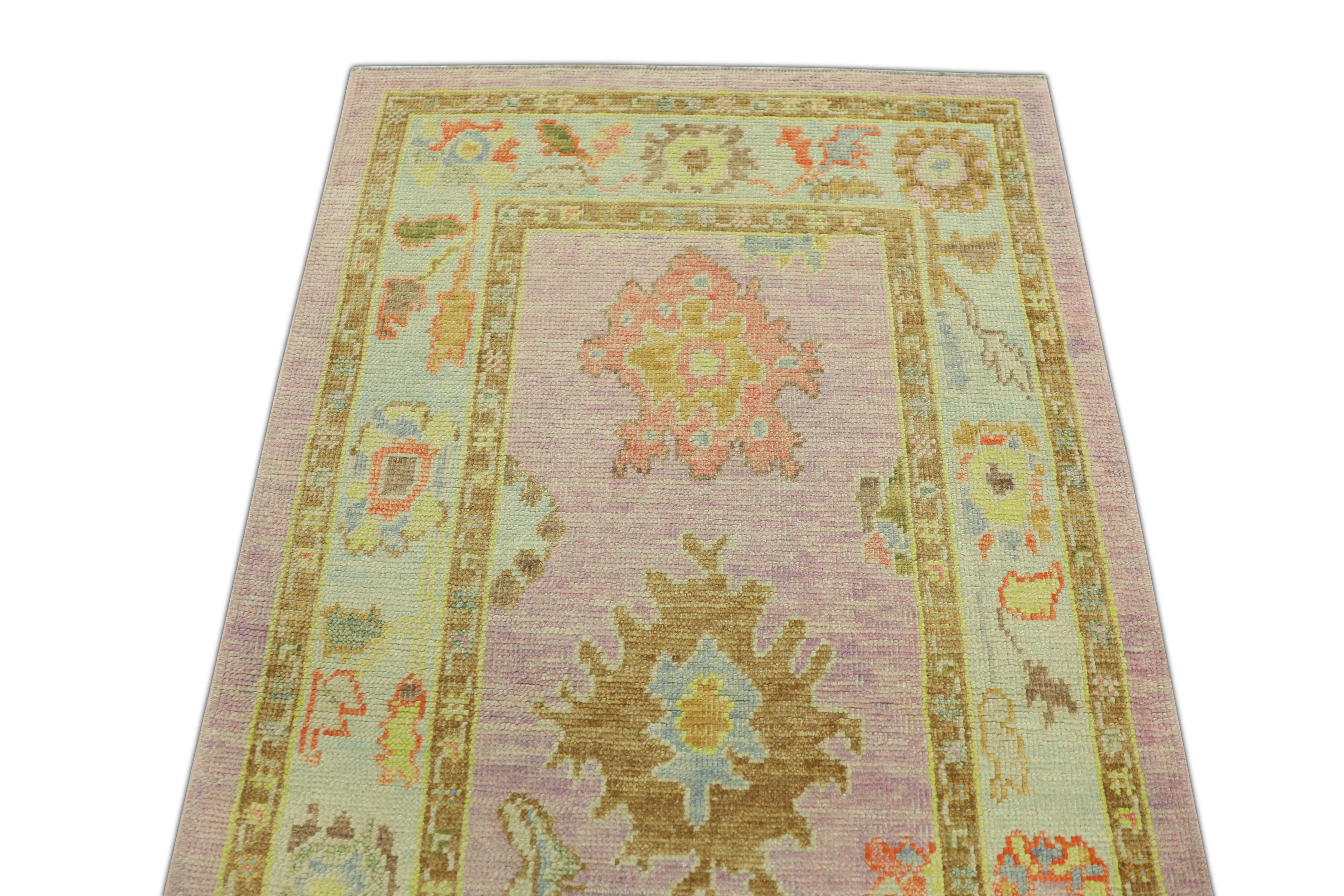 Hand-Knotted Oushak Rug Oriental Hand Knotted Turkish Oushak 3'2