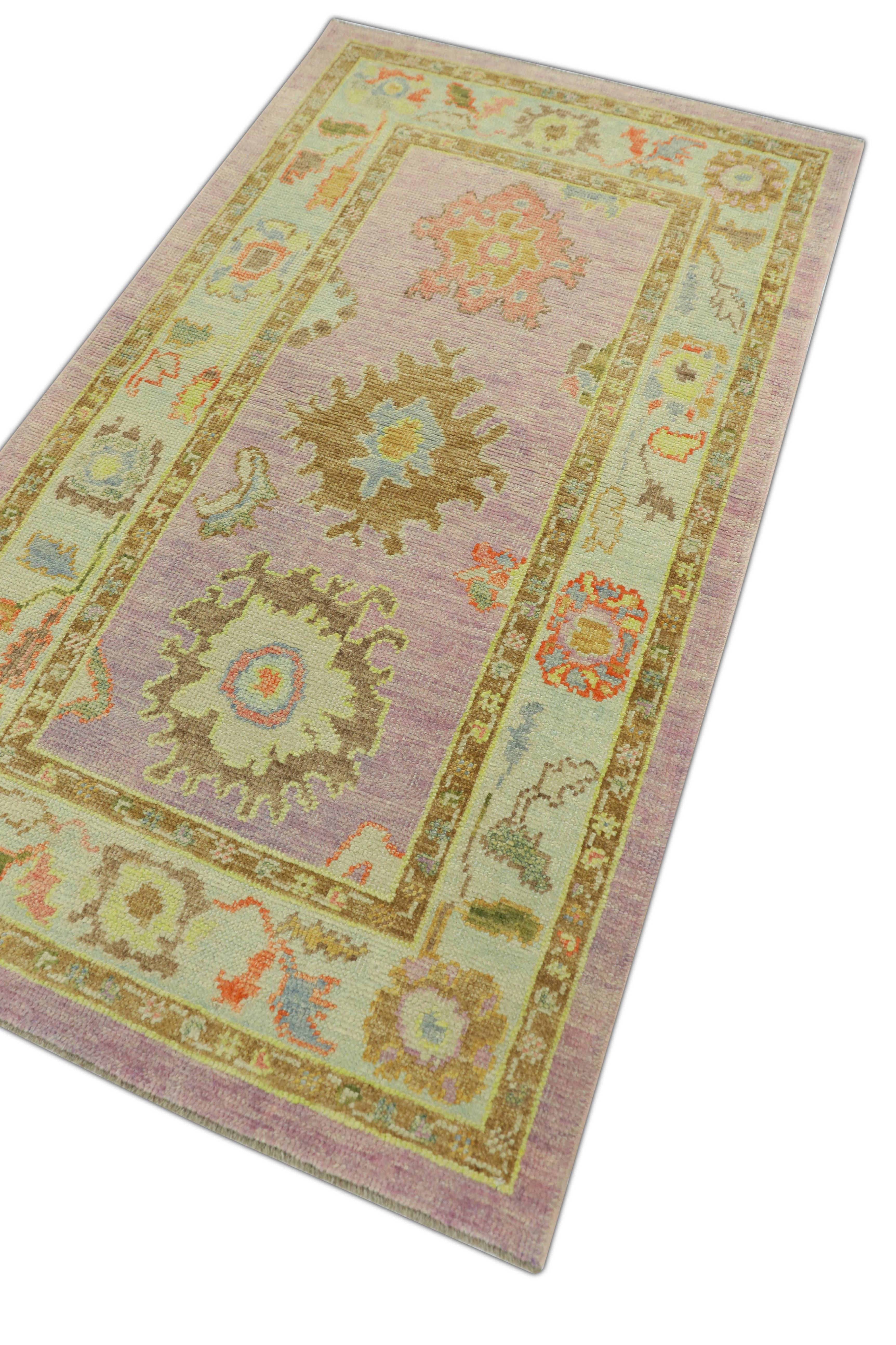Oushak Rug Oriental Hand Knotted Turkish Oushak 3'2