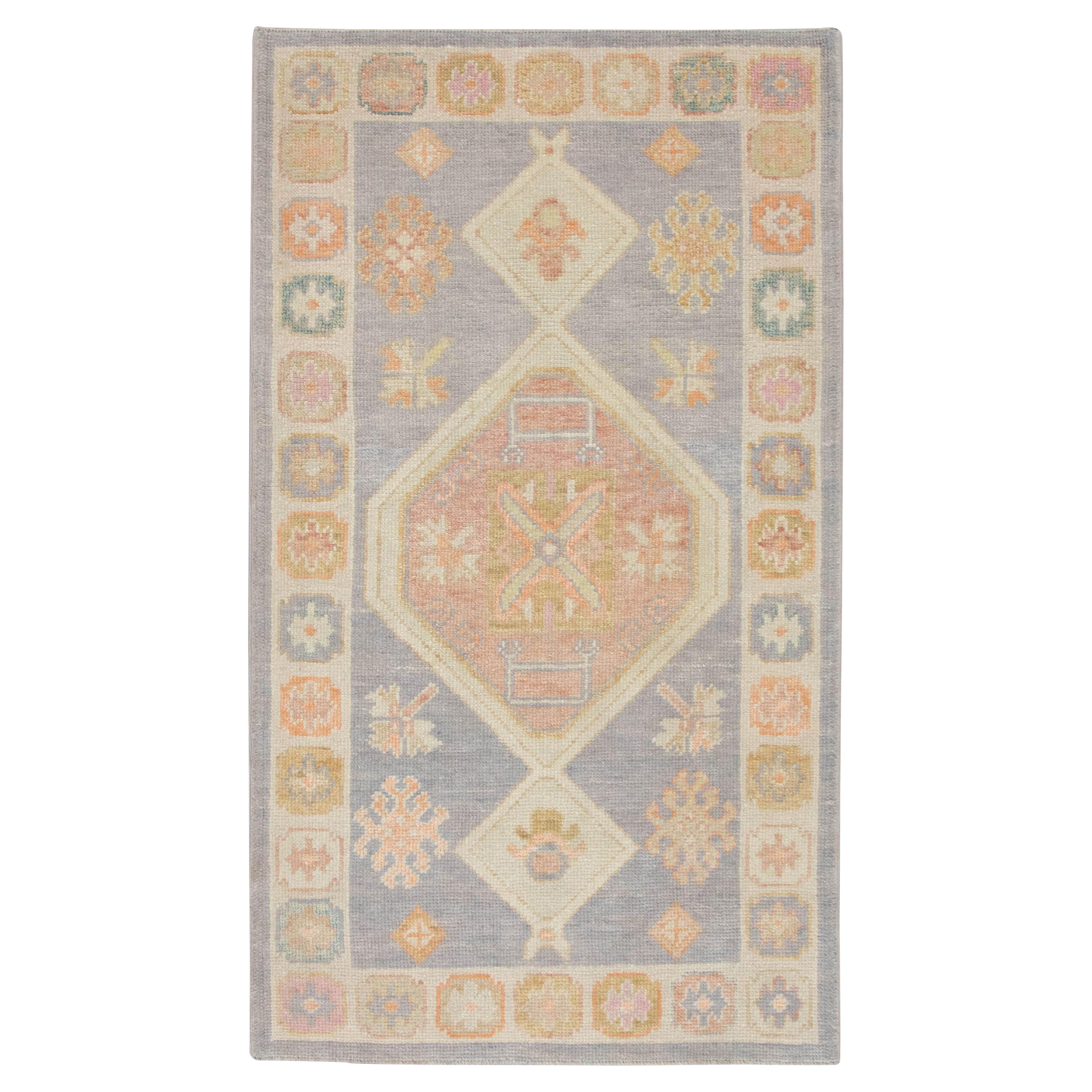 Alfombra Oushak Oriental Anudada a Mano Turca Oushak 3'2" x 5'6" #4299