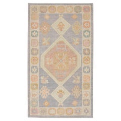 Alfombra Oushak Oriental Anudada a Mano Turca Oushak 3'2" x 5'6" #4299