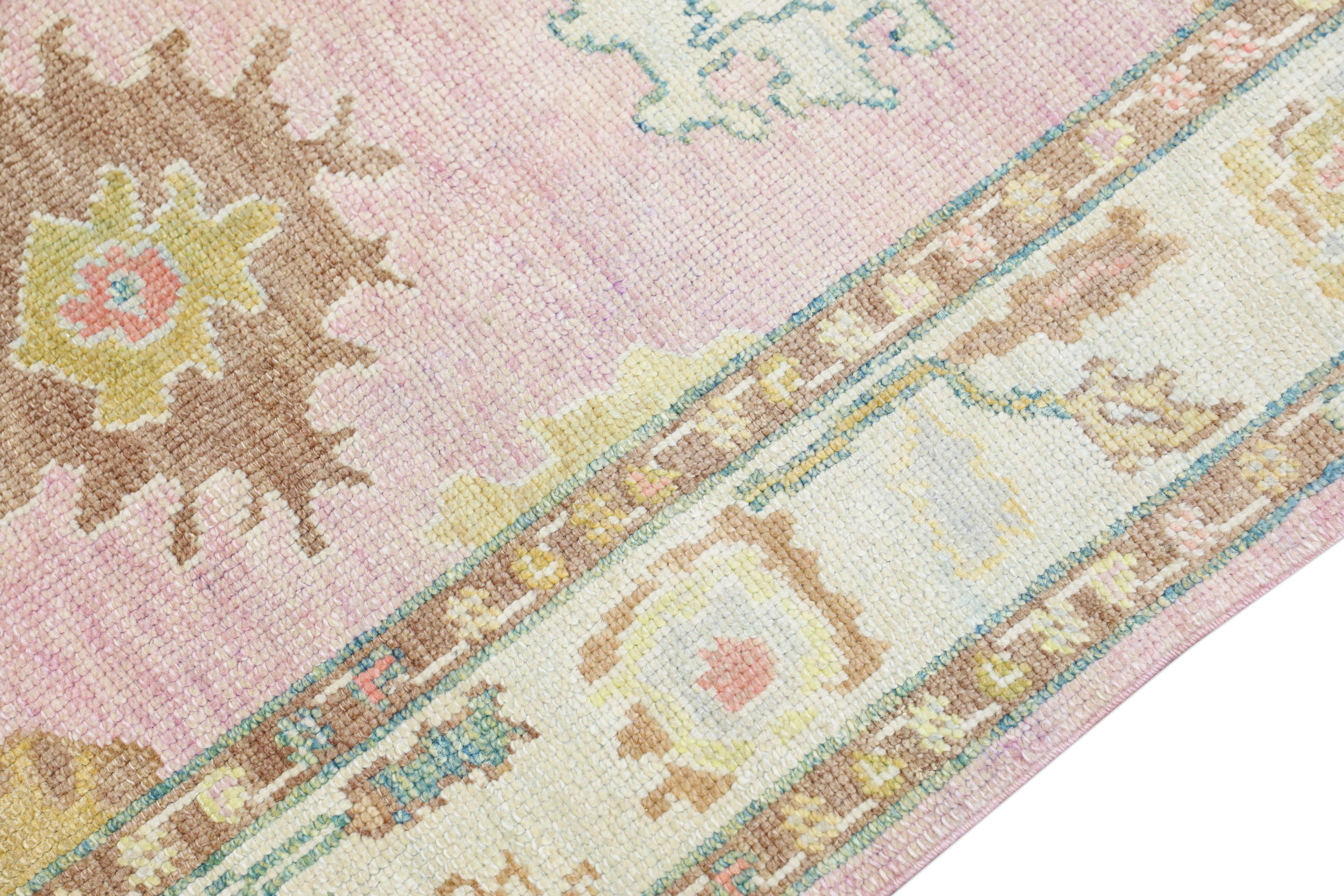 Turc Tapis oriental noué à la main turc Oushak 3'2