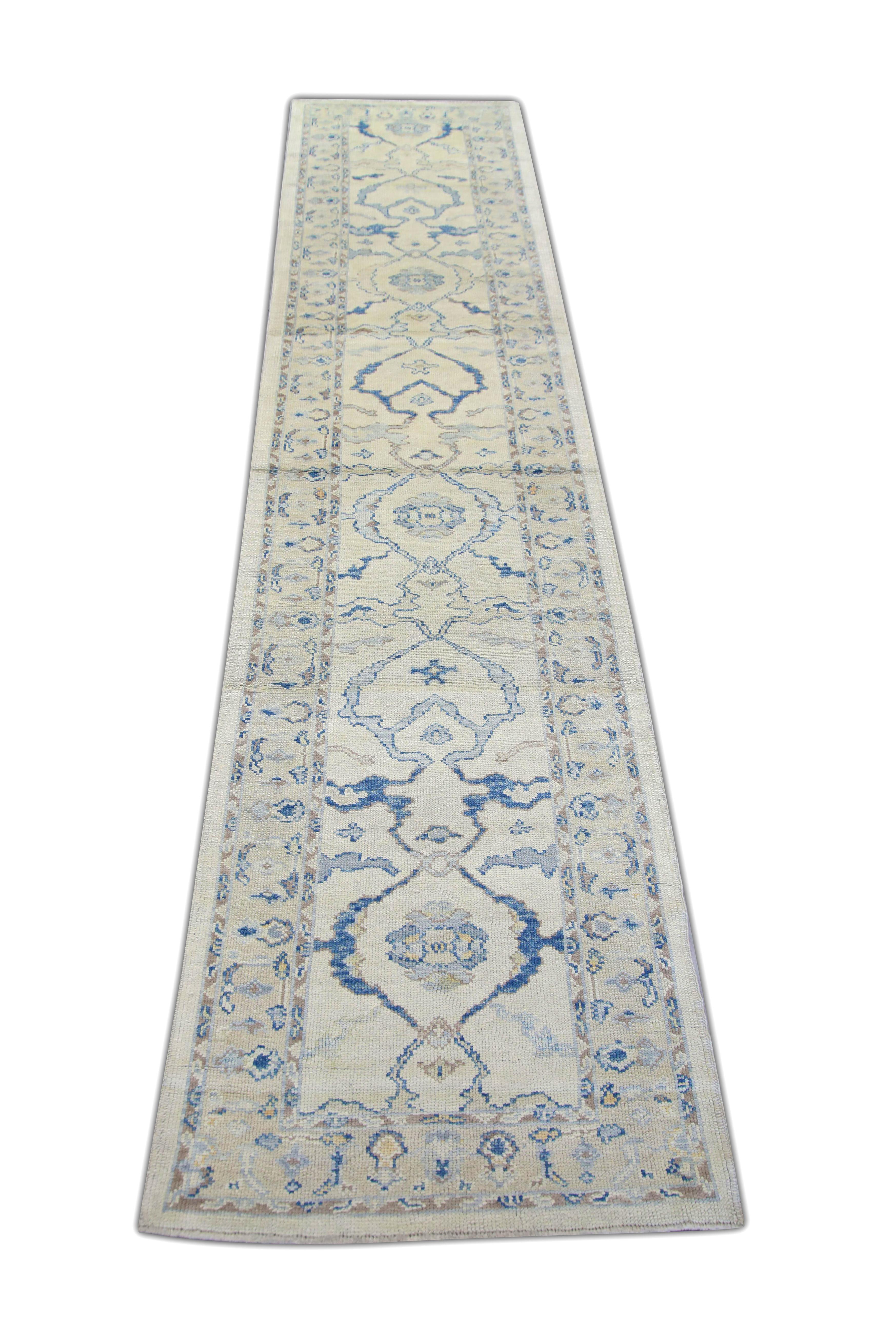 Tapis oriental noué à la main turc Oushak 3'3