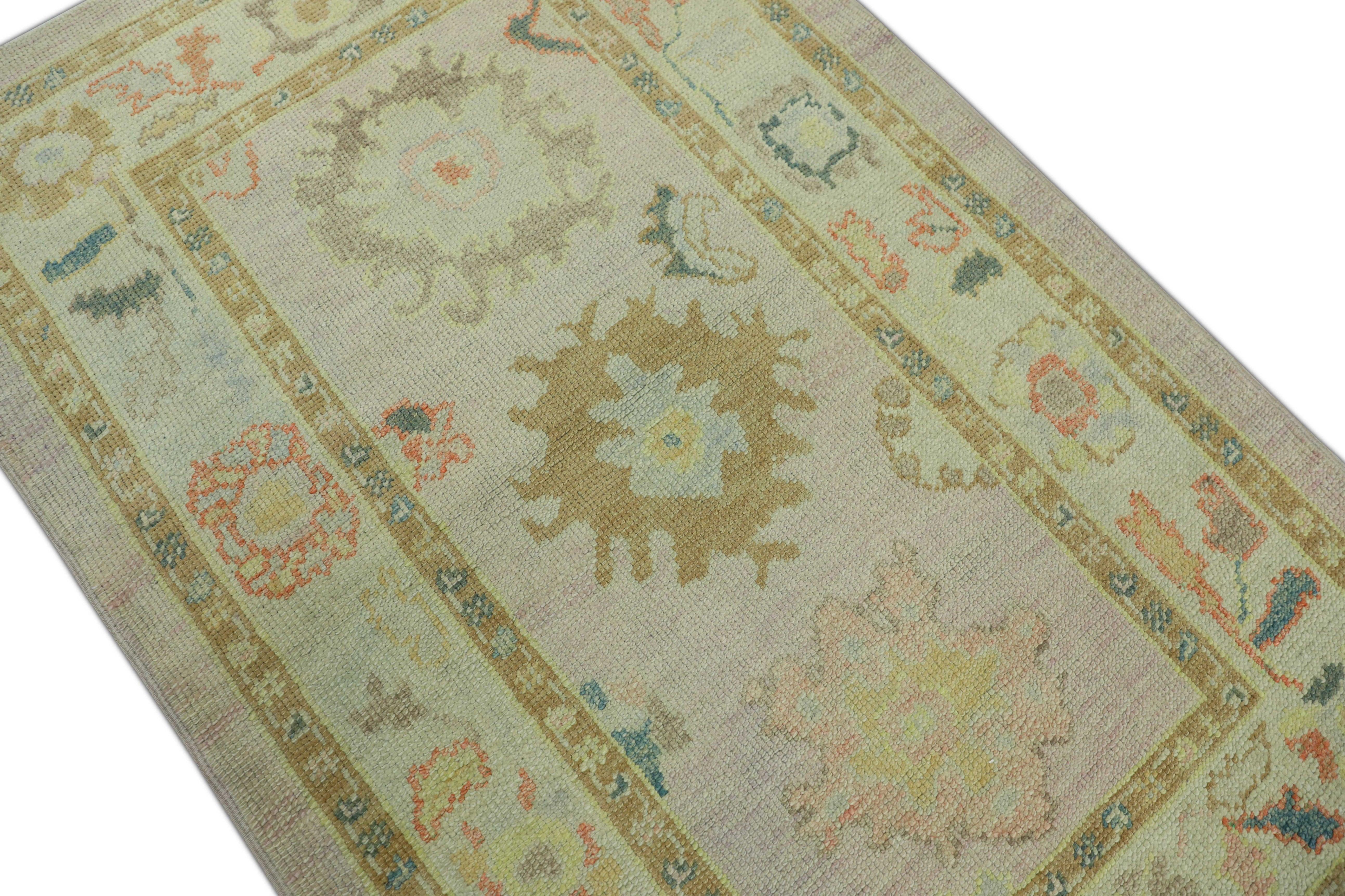 Oushak Rug Oriental Hand Knotted Turkish Oushak 3'4