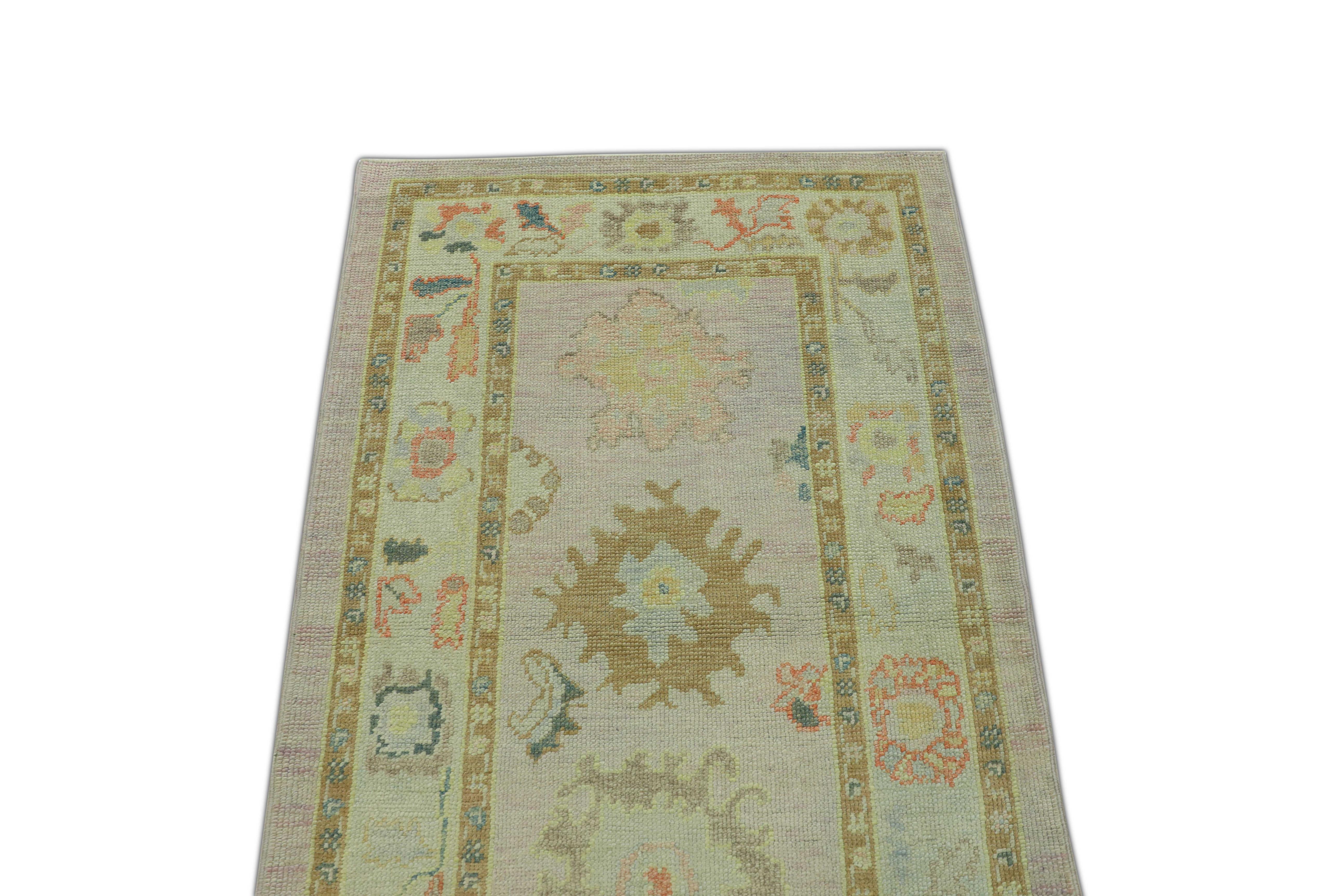 Oushak Rug Oriental Hand Knotted Turkish Oushak 3'4