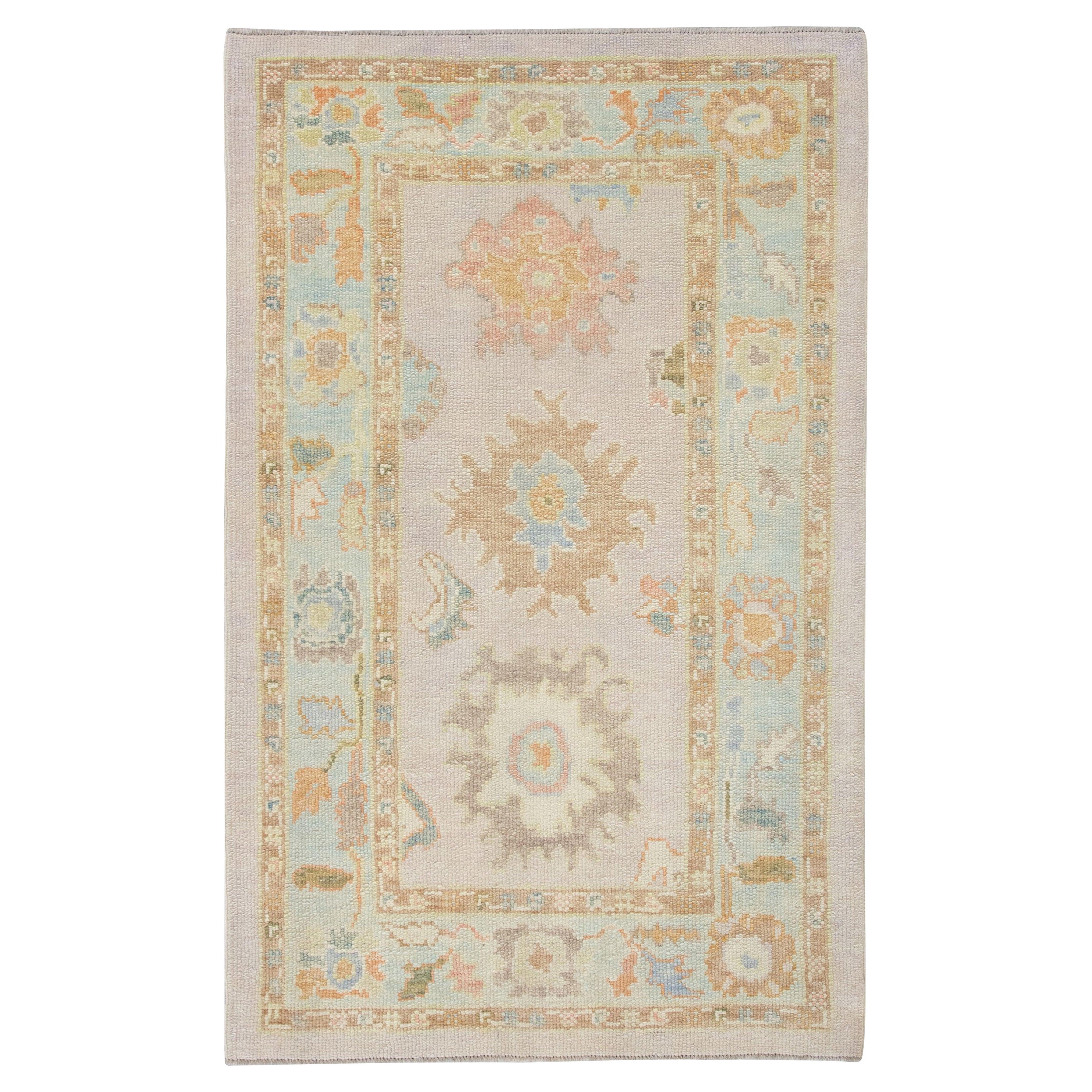 Oushak-Teppich Orientalischer handgeknüpfter türkischer Oushak 3'4" x 5'3" #4197