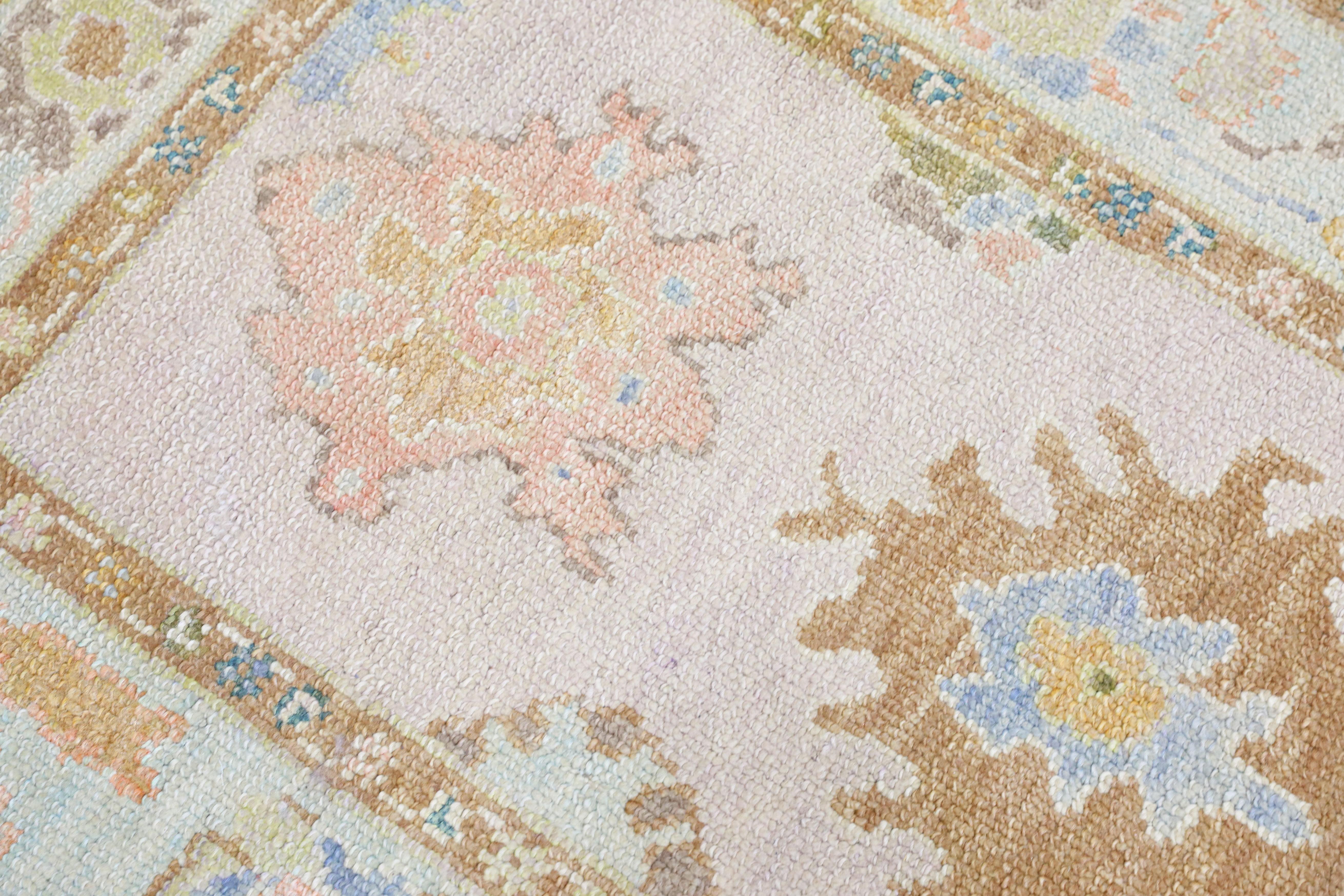 Oushak Rug Oriental Hand Knotted Turkish Oushak 3'4