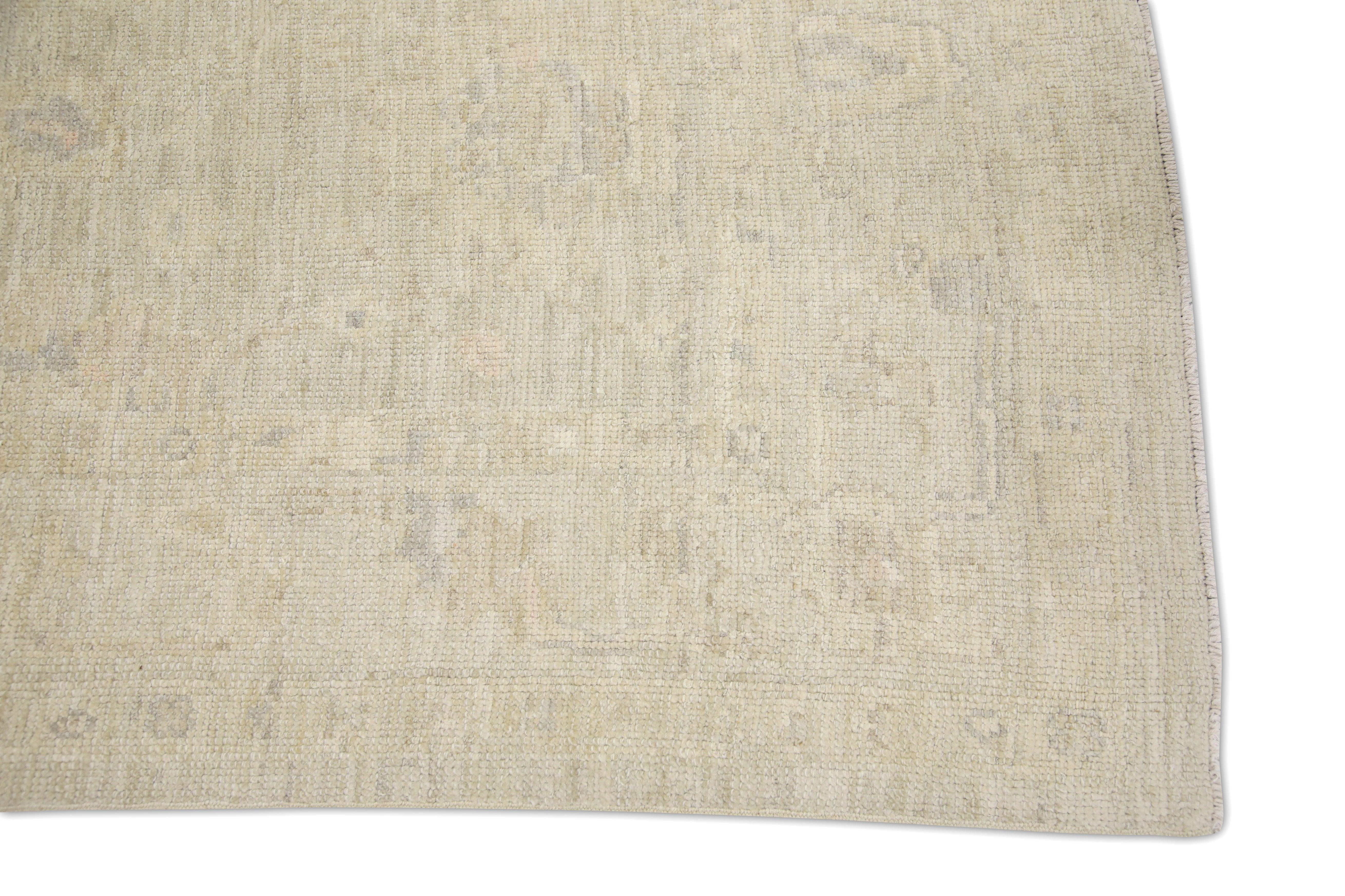 Turc Tapis oriental noué à la main turc Oushak 3'9