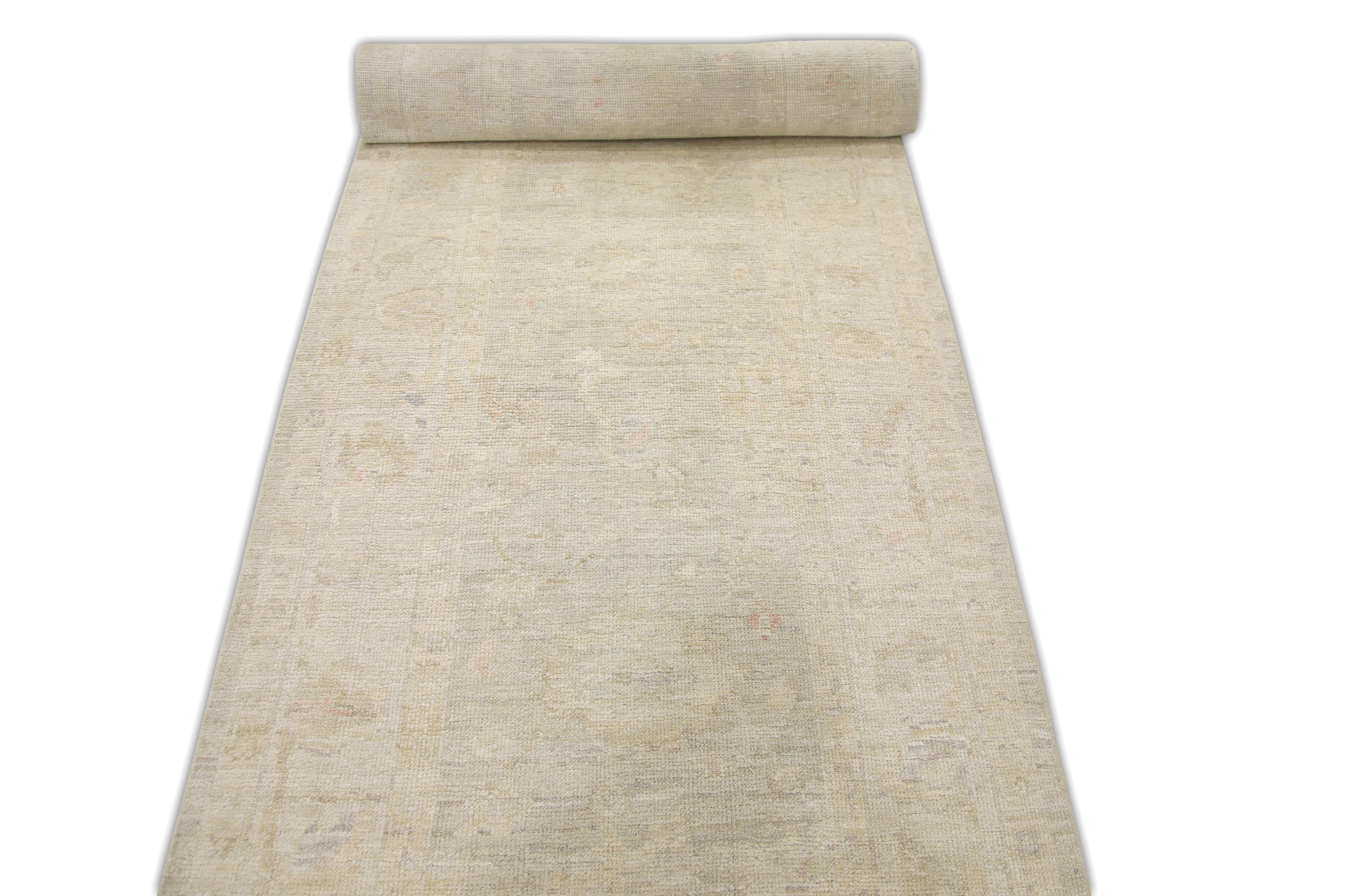 Noué à la main Tapis oriental noué à la main turc Oushak 3'9