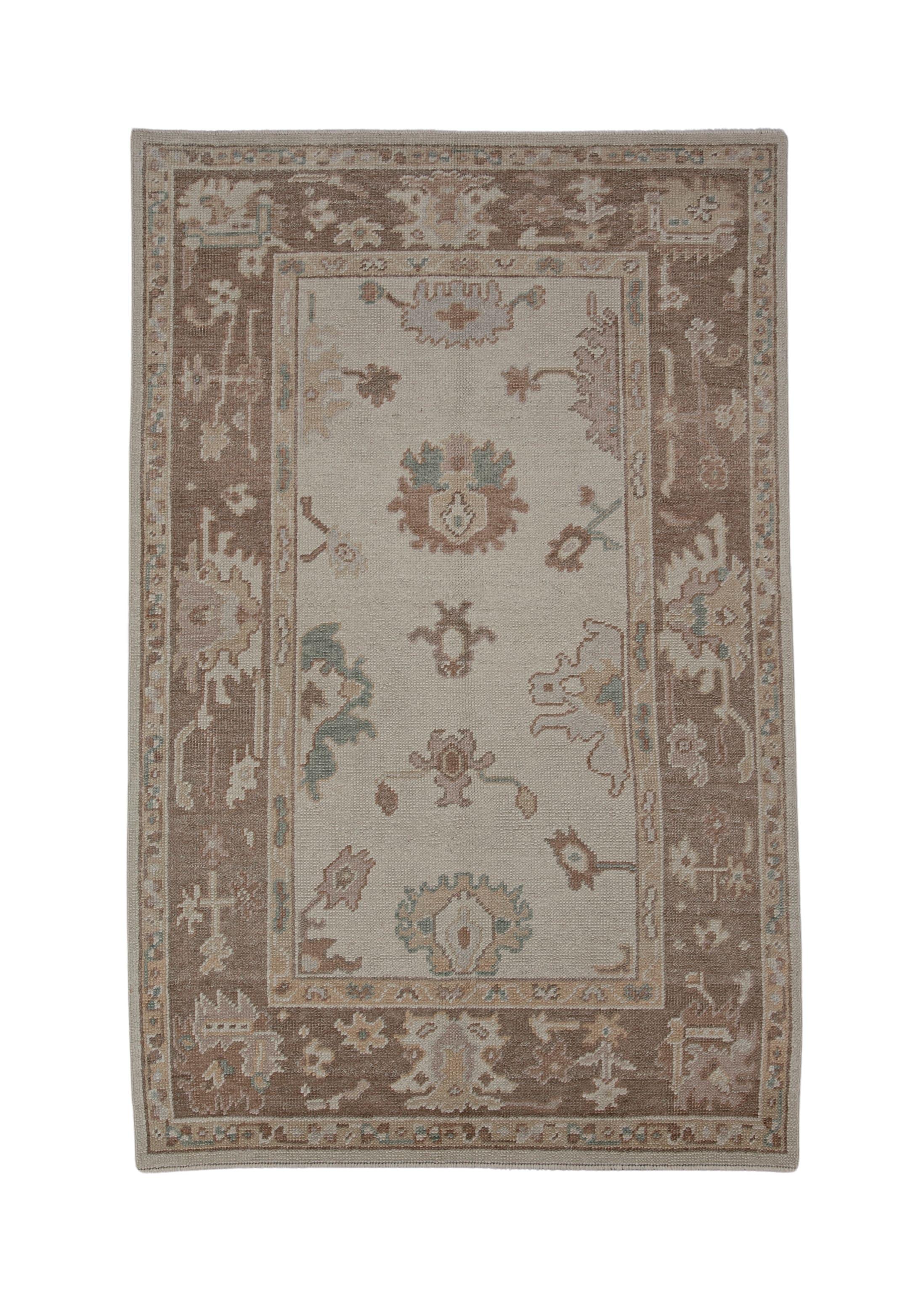 Oushak-Teppich Orientalischer handgeknüpfter türkischer Oushak 3'9" x 5'10" #2181
