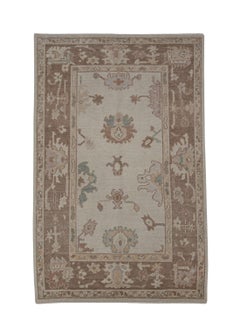 Alfombra Oushak Oriental Anudada a Mano Turca Oushak 3'9" x 5'10" #2181