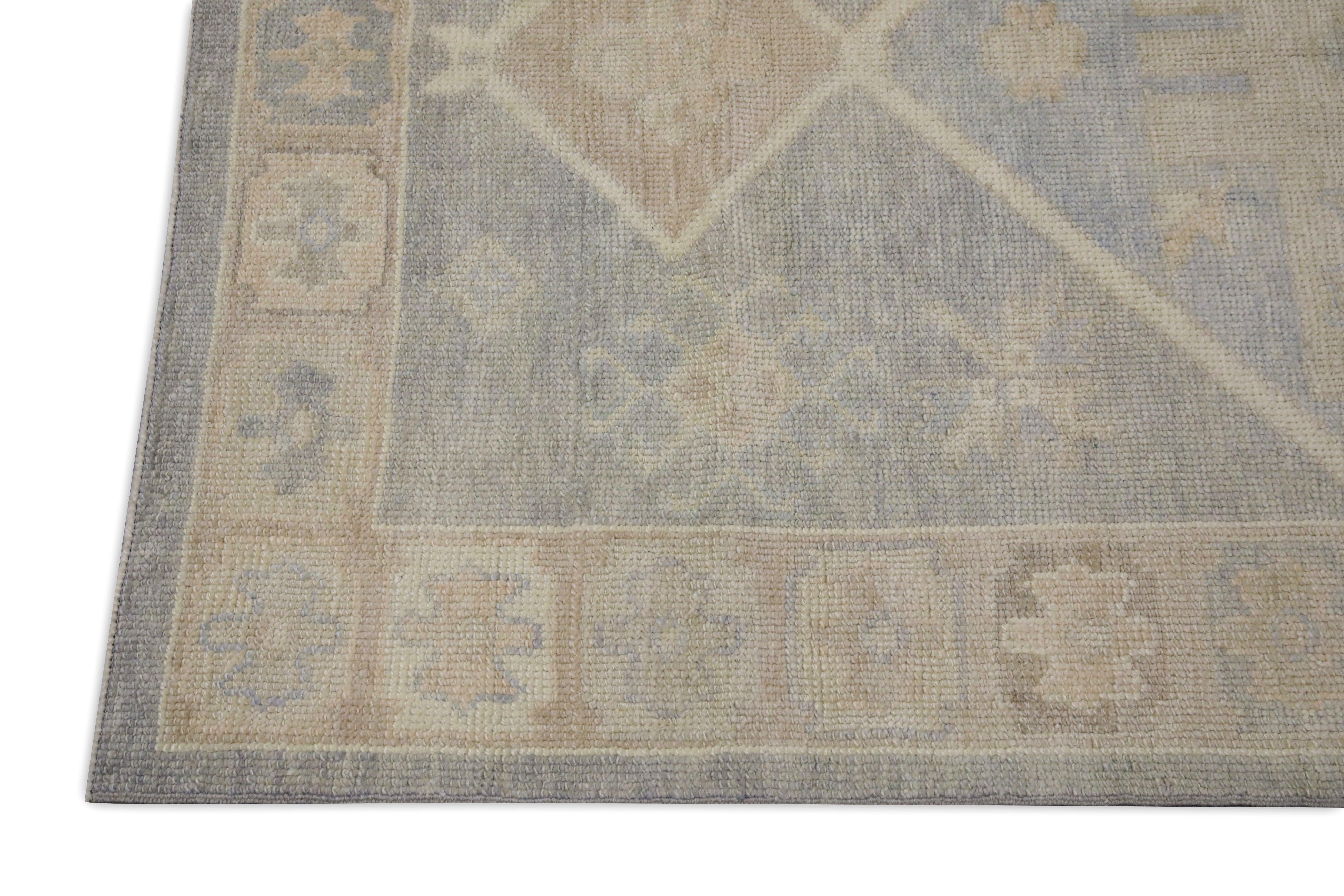 Turc Tapis oriental noué à la main turc Oushak 3'9