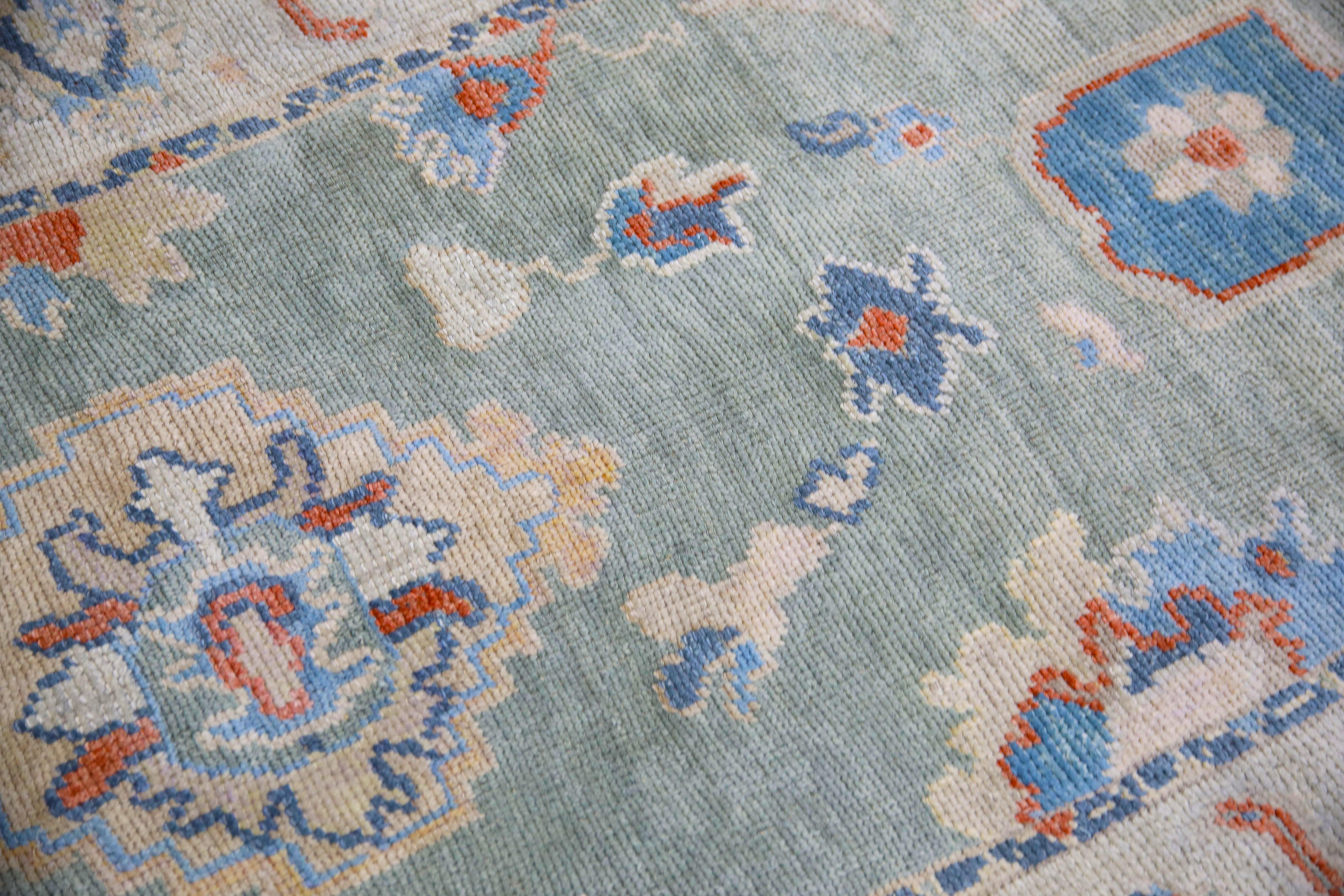 Oushak Rug Oriental Hand Knotted Turkish Oushak 4' x 12'8