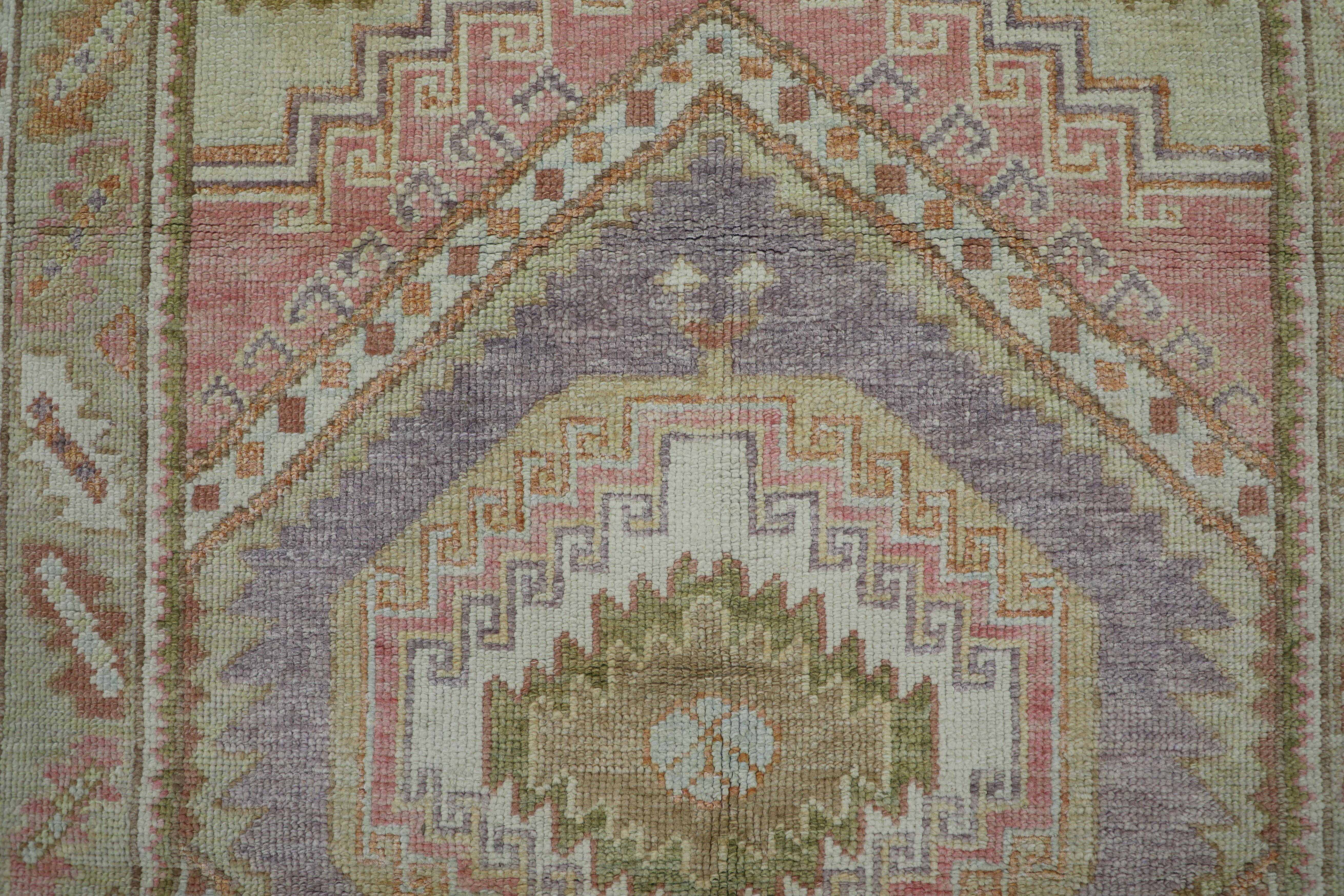 Oushak Rug Oriental Hand Knotted Turkish Oushak 4' x 5'11