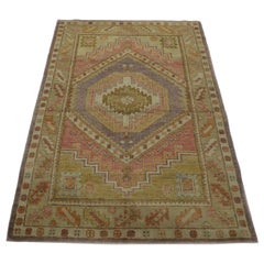 Tappeto Oushak Orientale annodato a mano Turco Oushak 4' x 5'11" #2157