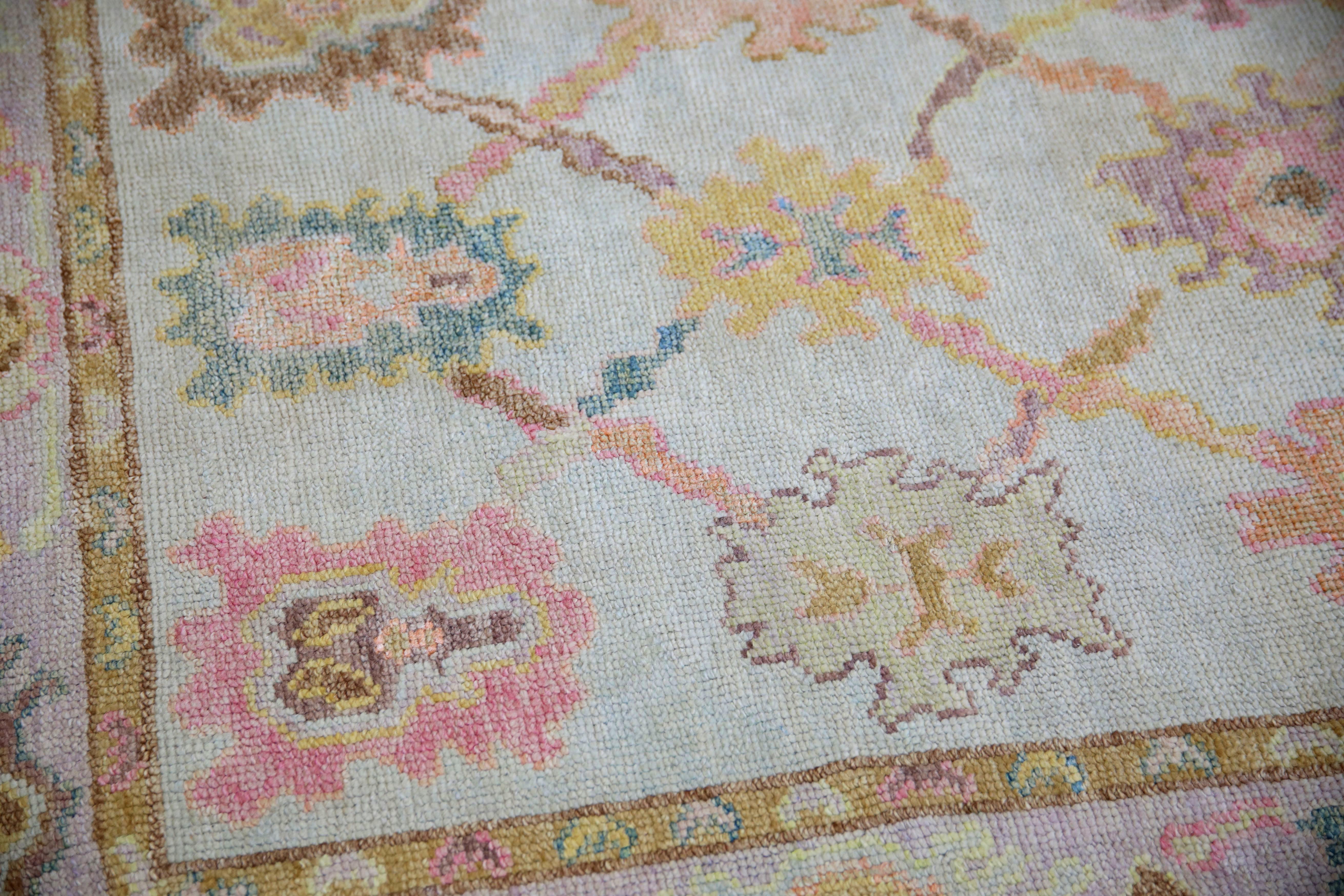 Oushak Rug Oriental Hand Knotted Turkish Oushak 4' x 5'4