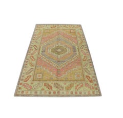 Oushak Rug Oriental Hand Knotted Turkish Oushak 4' x 6' #1440