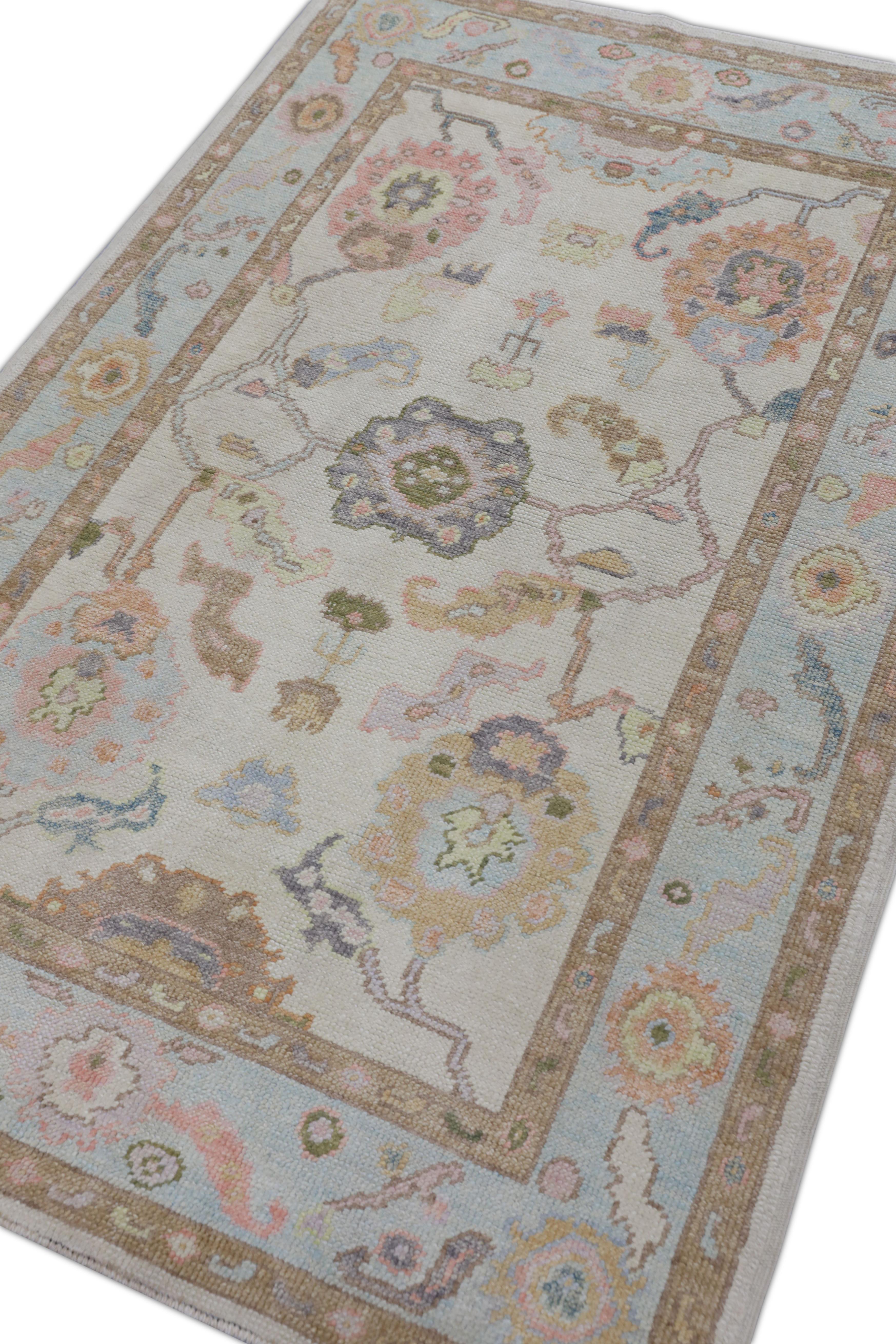 Tappeto Oushak Orientale annodato a mano Turco Oushak 4' x 6'2