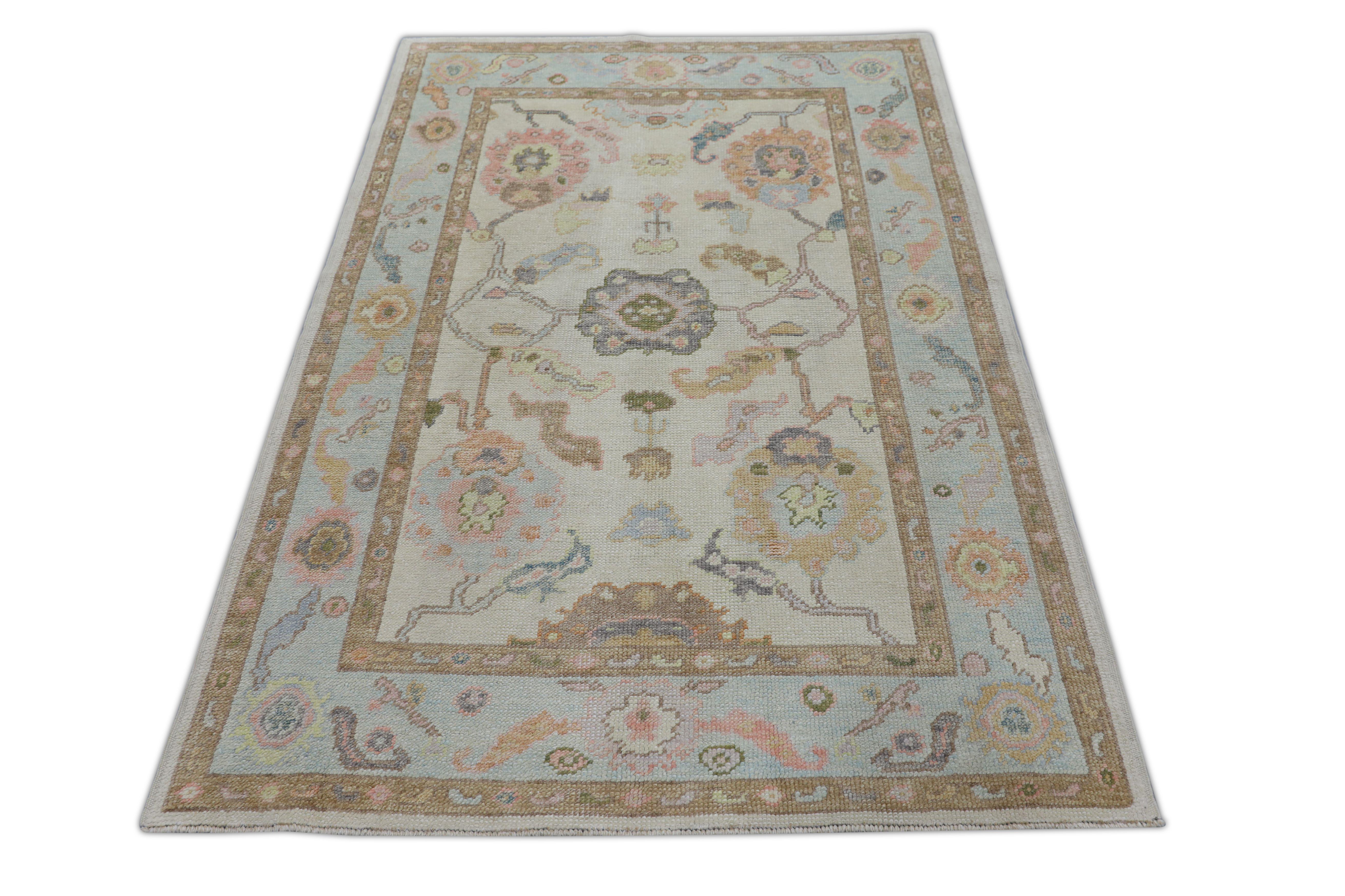 Lana Tappeto Oushak Orientale annodato a mano Turco Oushak 4' x 6'2