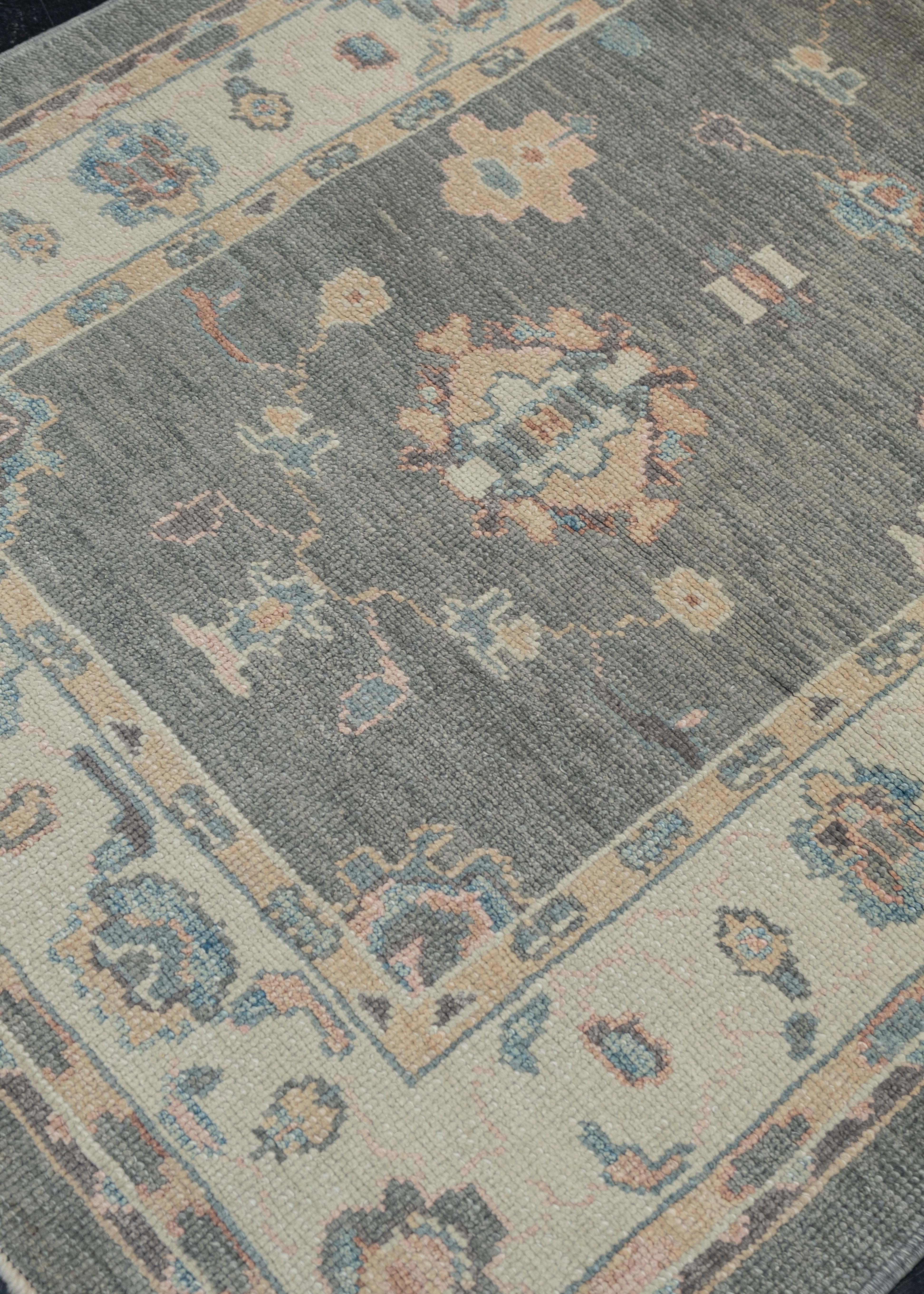Oushak-Teppich Orientalischer handgeknüpfter türkischer Oushak-Teppich 4' x 8' #2339 (Wolle) im Angebot