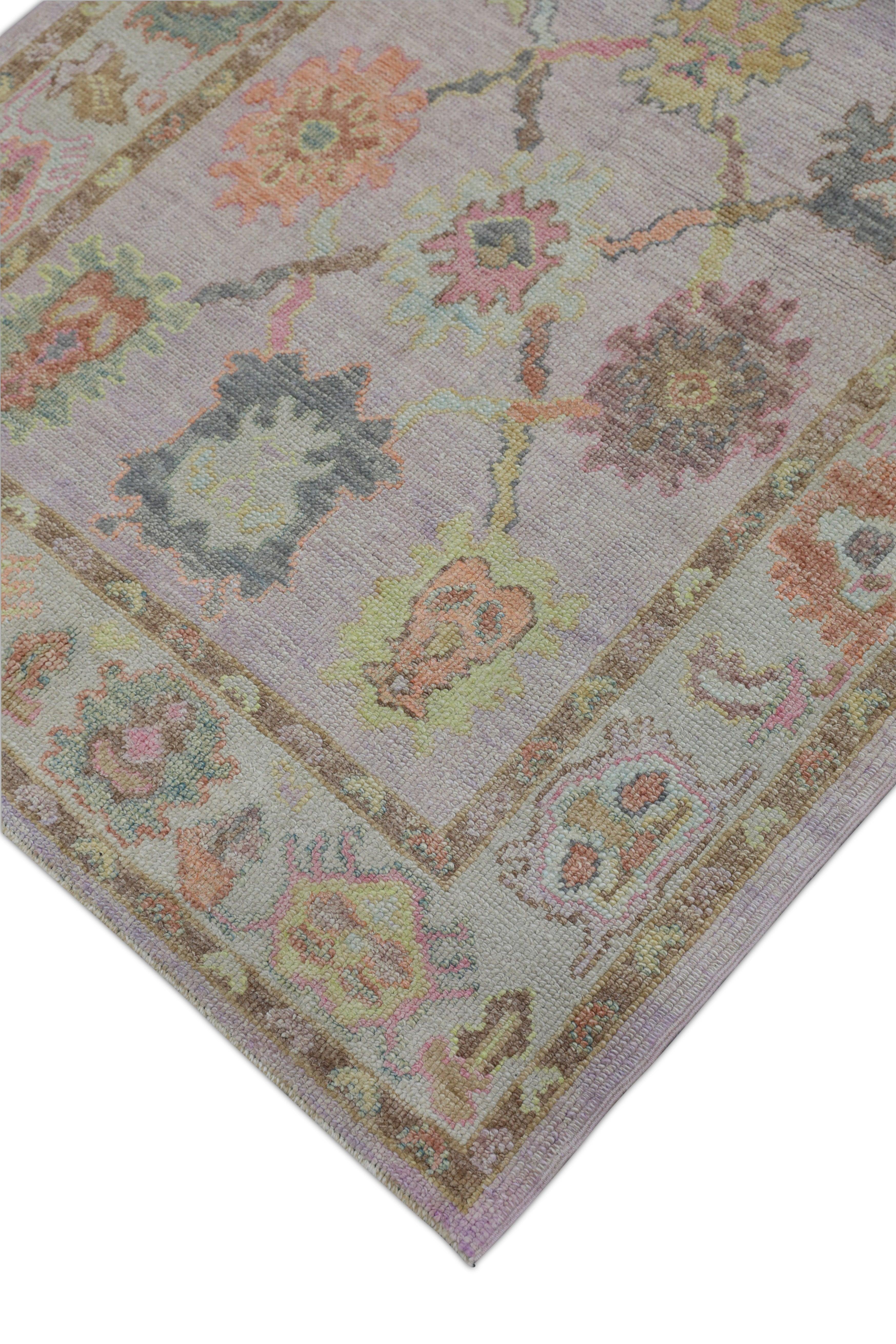 Hand-Knotted Oushak Rug Oriental Hand Knotted Turkish Oushak 4'1