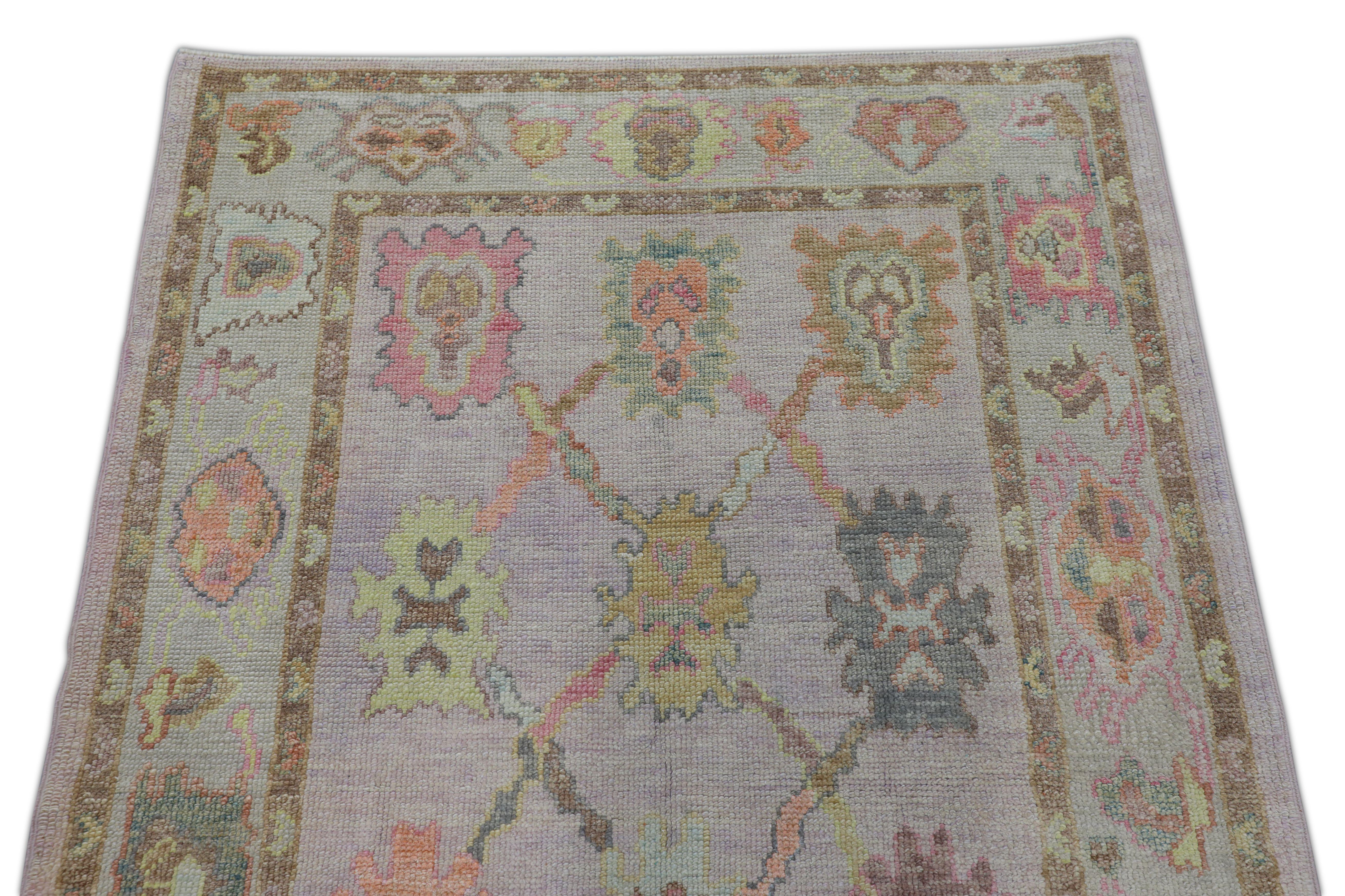 Contemporary Oushak Rug Oriental Hand Knotted Turkish Oushak 4'1