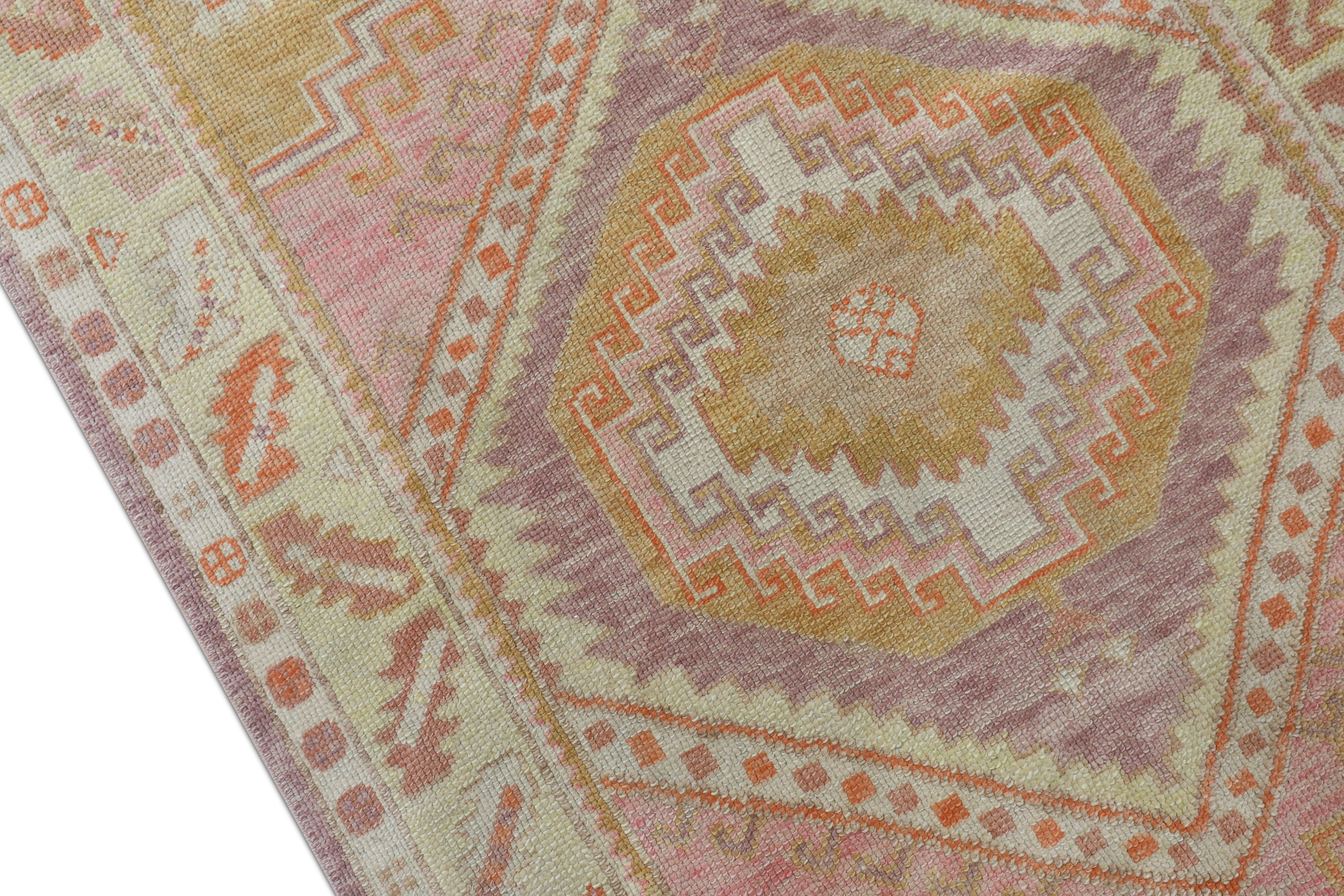 Tapis oriental noué à la main turc Oushak 4'1