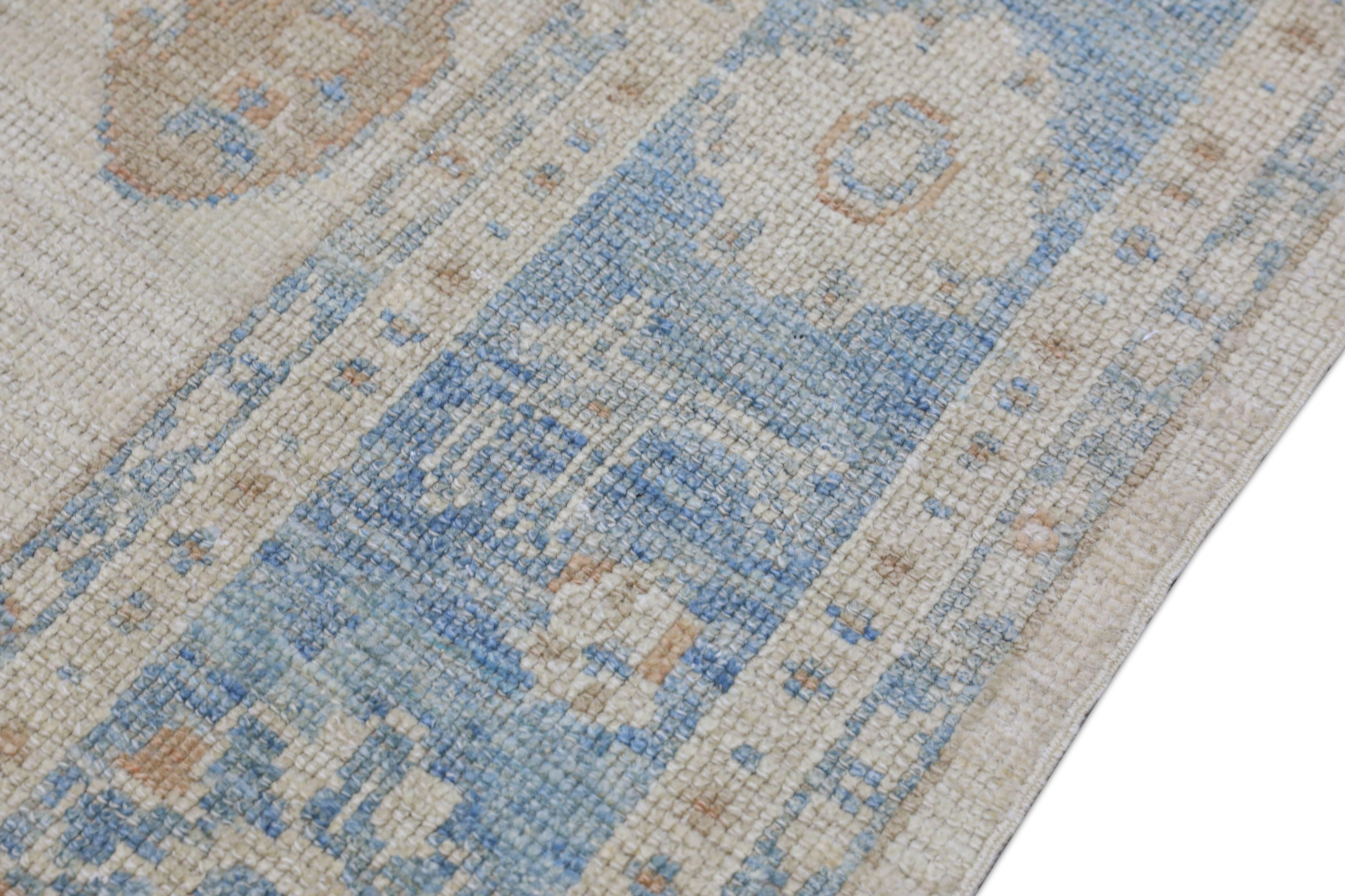 Oushak Rug Oriental Hand Knotted Turkish Oushak 4'10