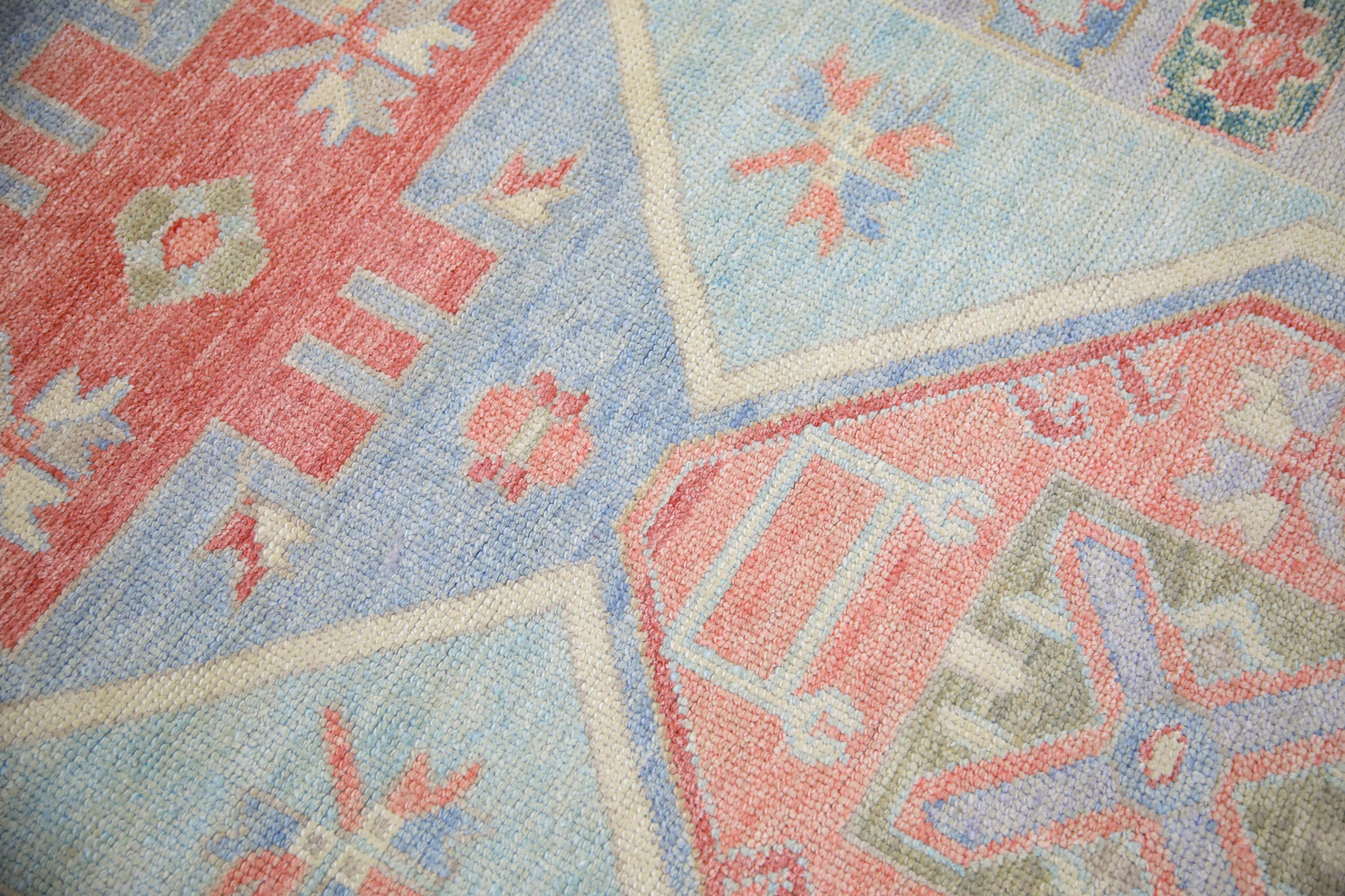 Oushak Rug Oriental Hand Knotted Turkish Oushak 4'2