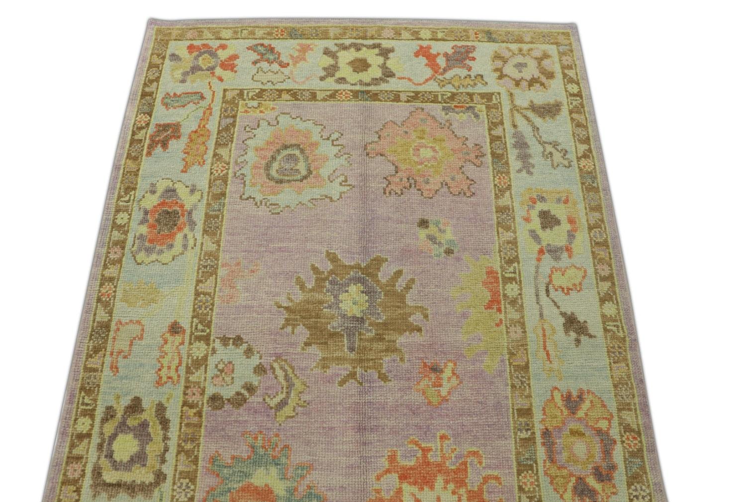 Oushak Rug Oriental Hand Knotted Turkish Oushak 4'2