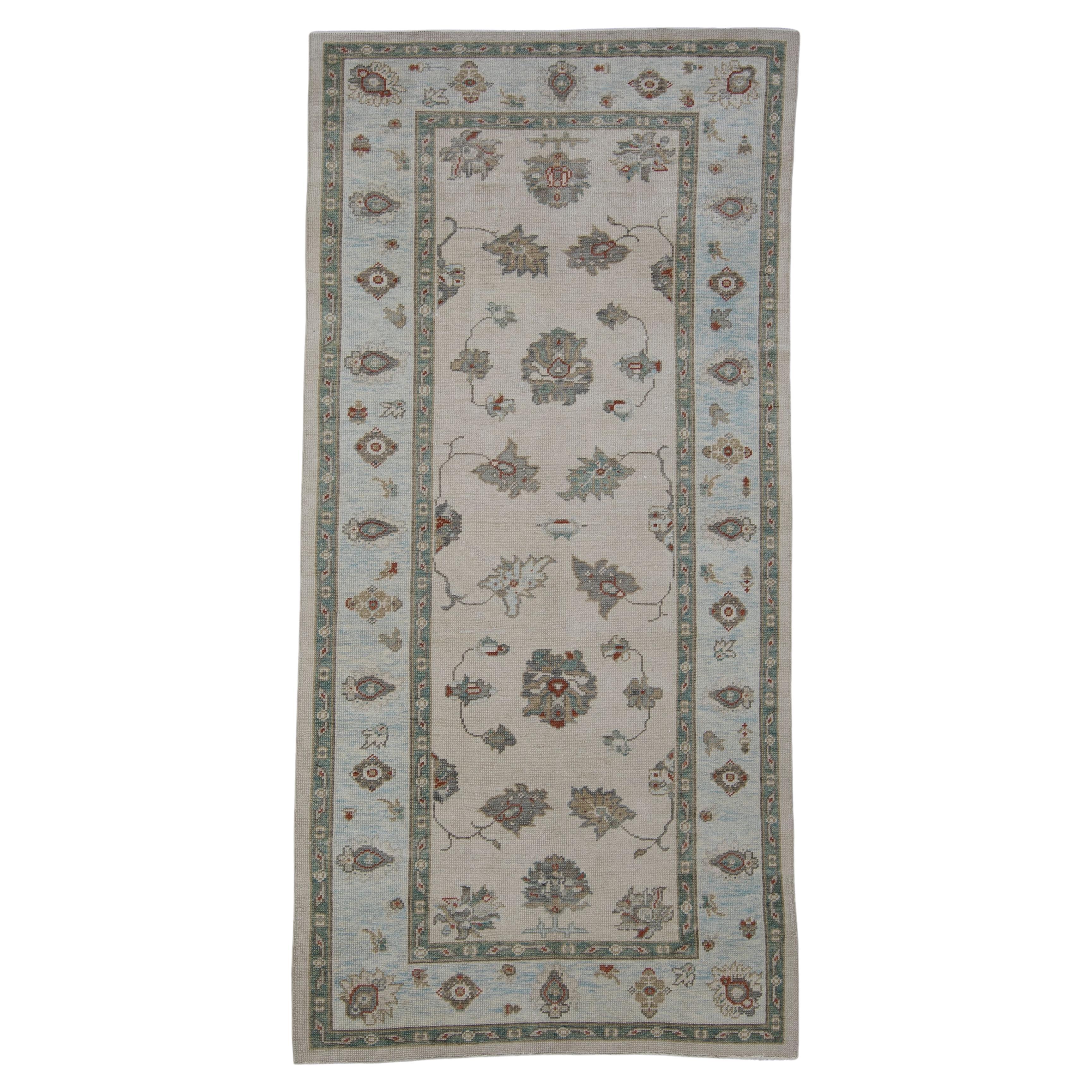 Oushak-Teppich Orientalischer handgeknüpfter türkischer Oushak 4'6" x 9'3" #2378