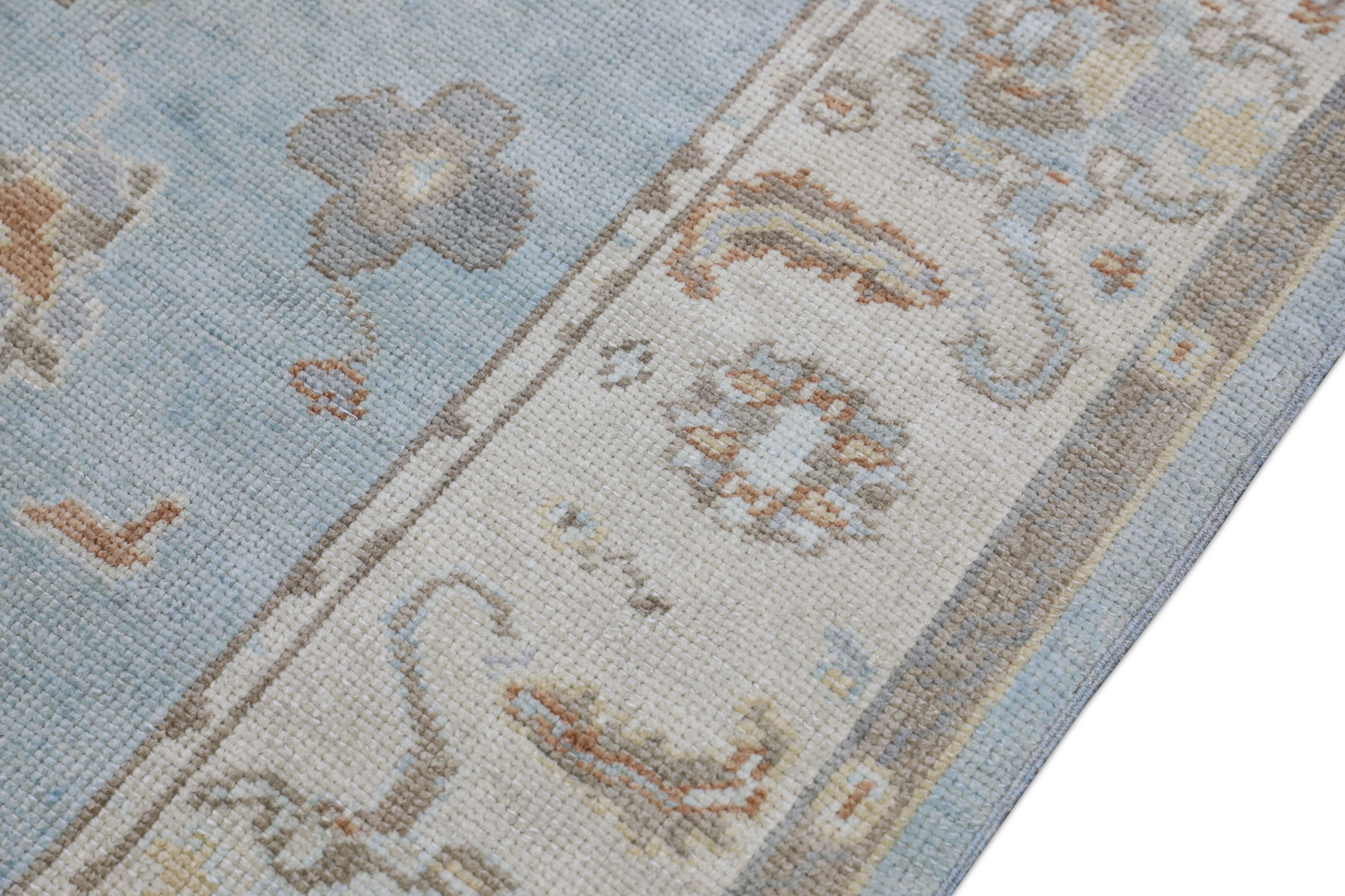 Oushak Rug Oriental Hand Knotted Turkish Oushak 4'7