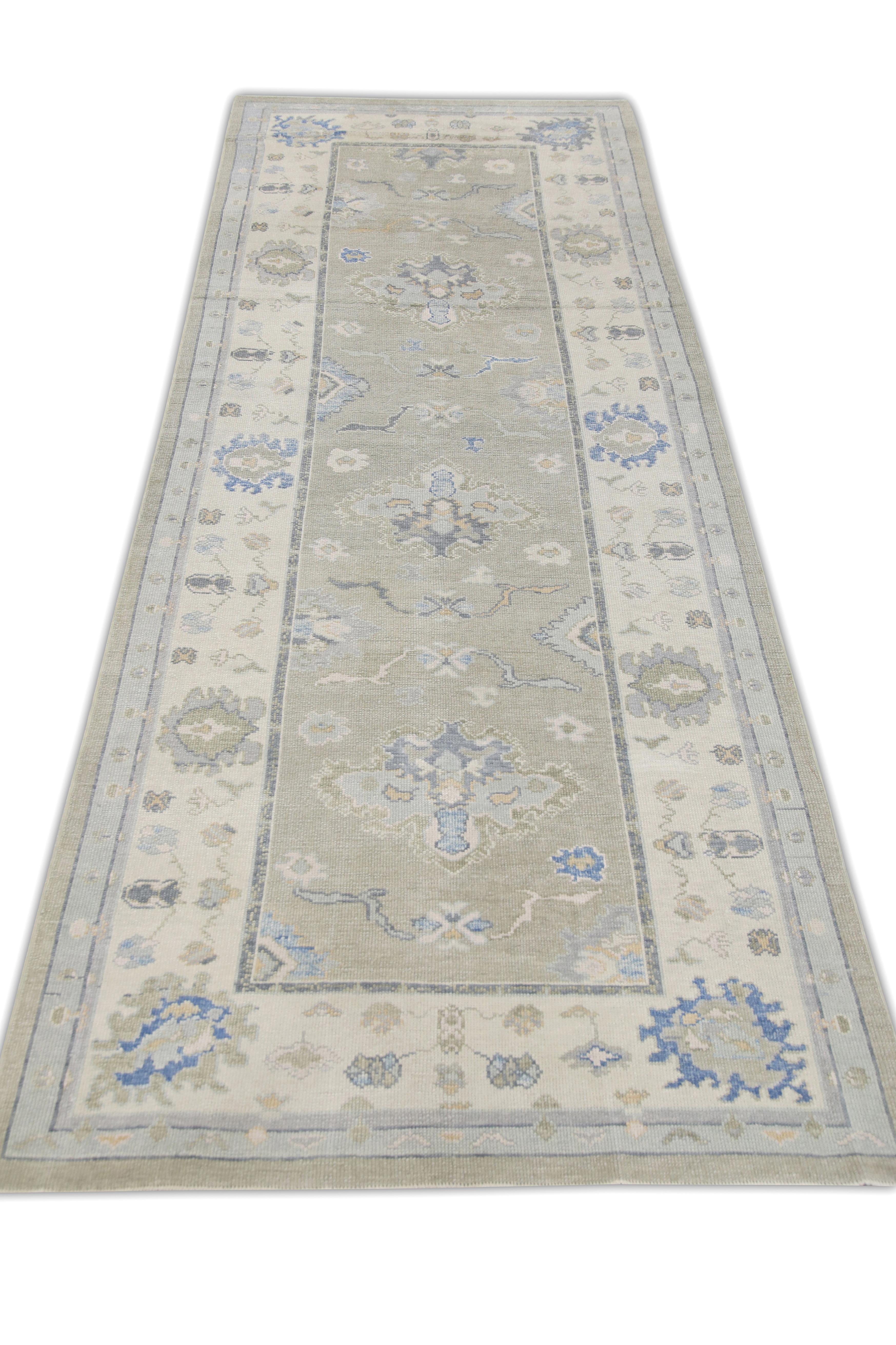 Oushak-Teppich Orientalischer handgeknüpfter türkischer Oushak 5' x 13' #7083 (Handgeknüpft) im Angebot