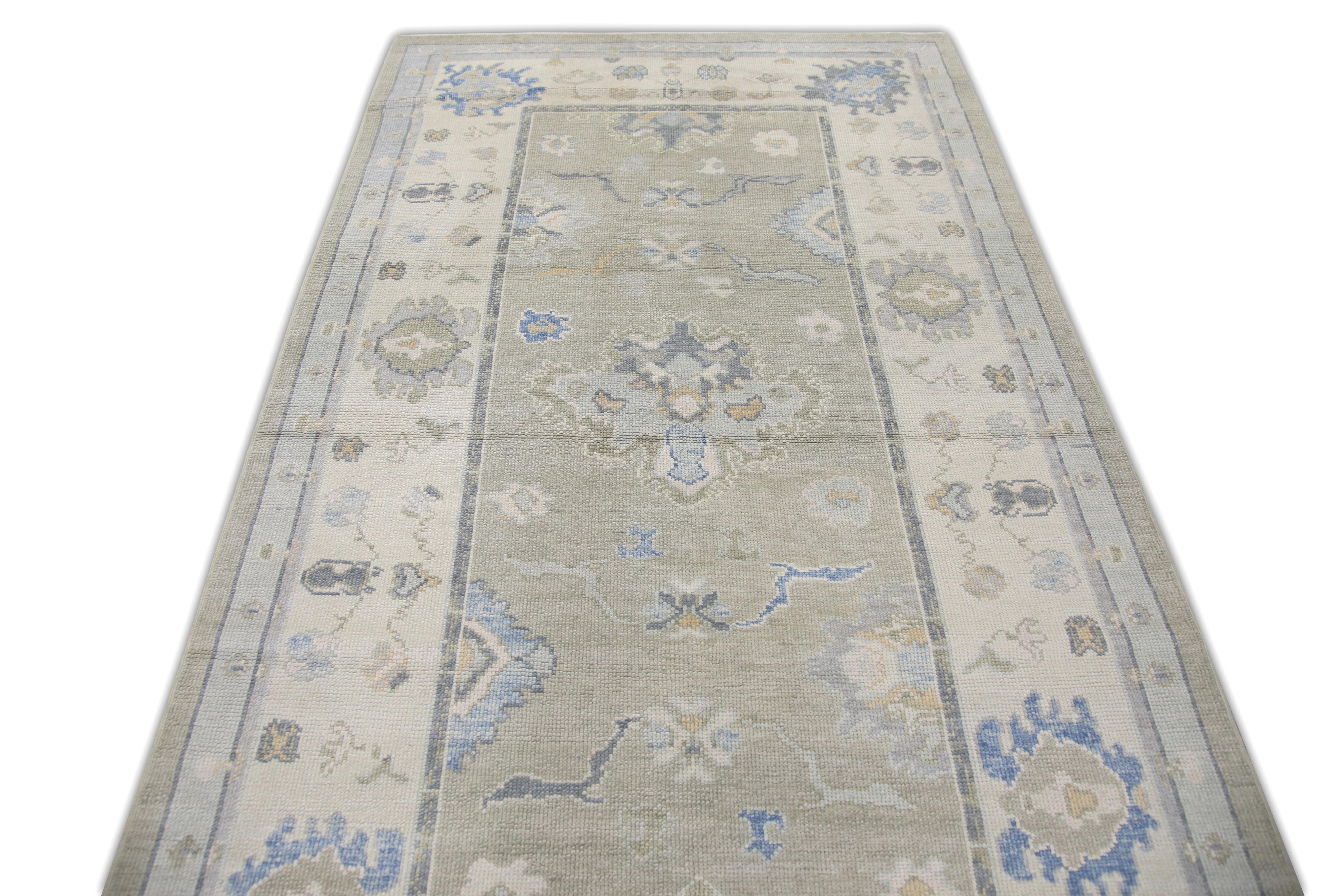 Oushak-Teppich Orientalischer handgeknüpfter türkischer Oushak 5' x 13' #7083 im Zustand „Neu“ im Angebot in Houston, TX