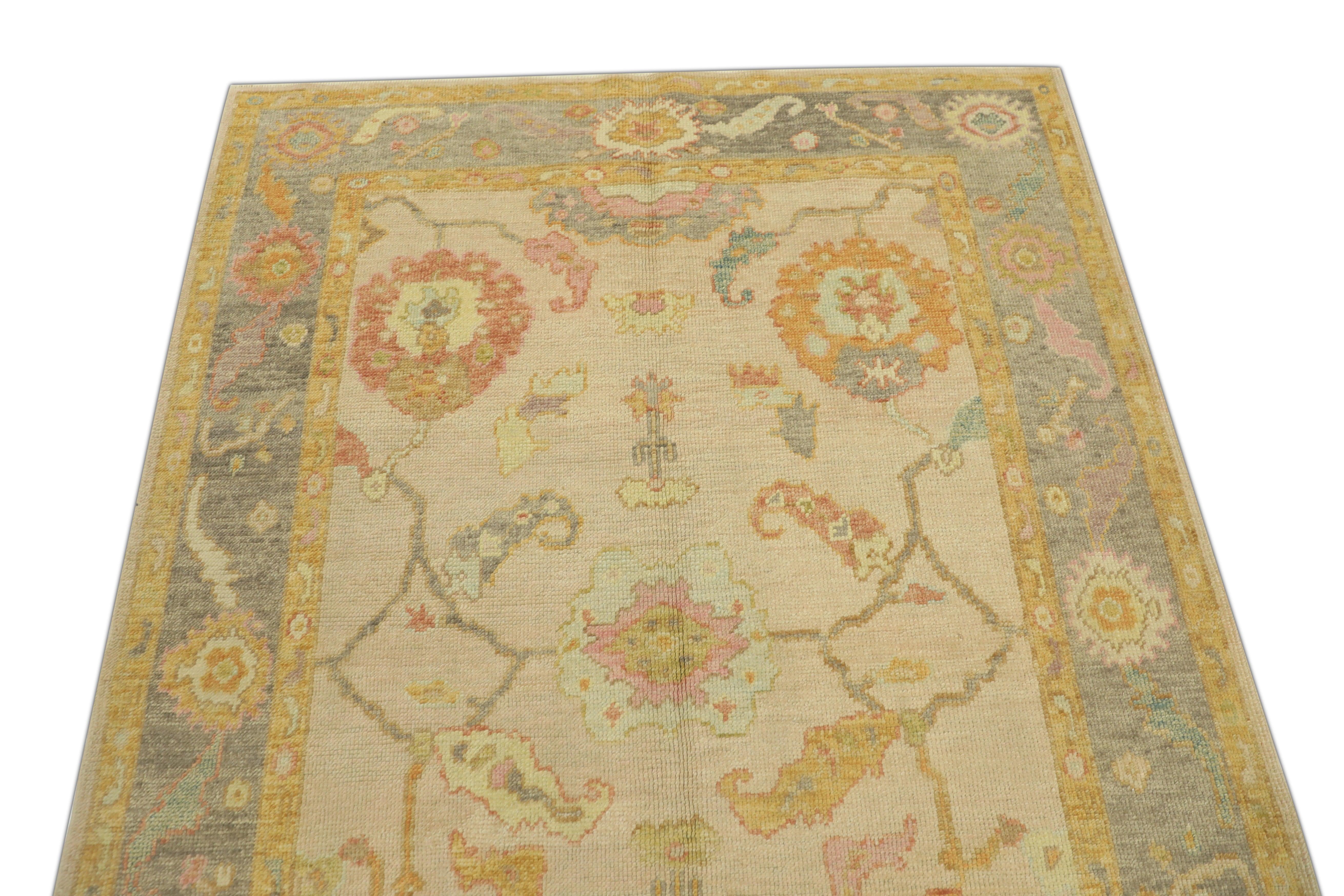 Oushak-Teppich Orientalischer handgeknüpfter türkischer Oushak 5' x 6'10
