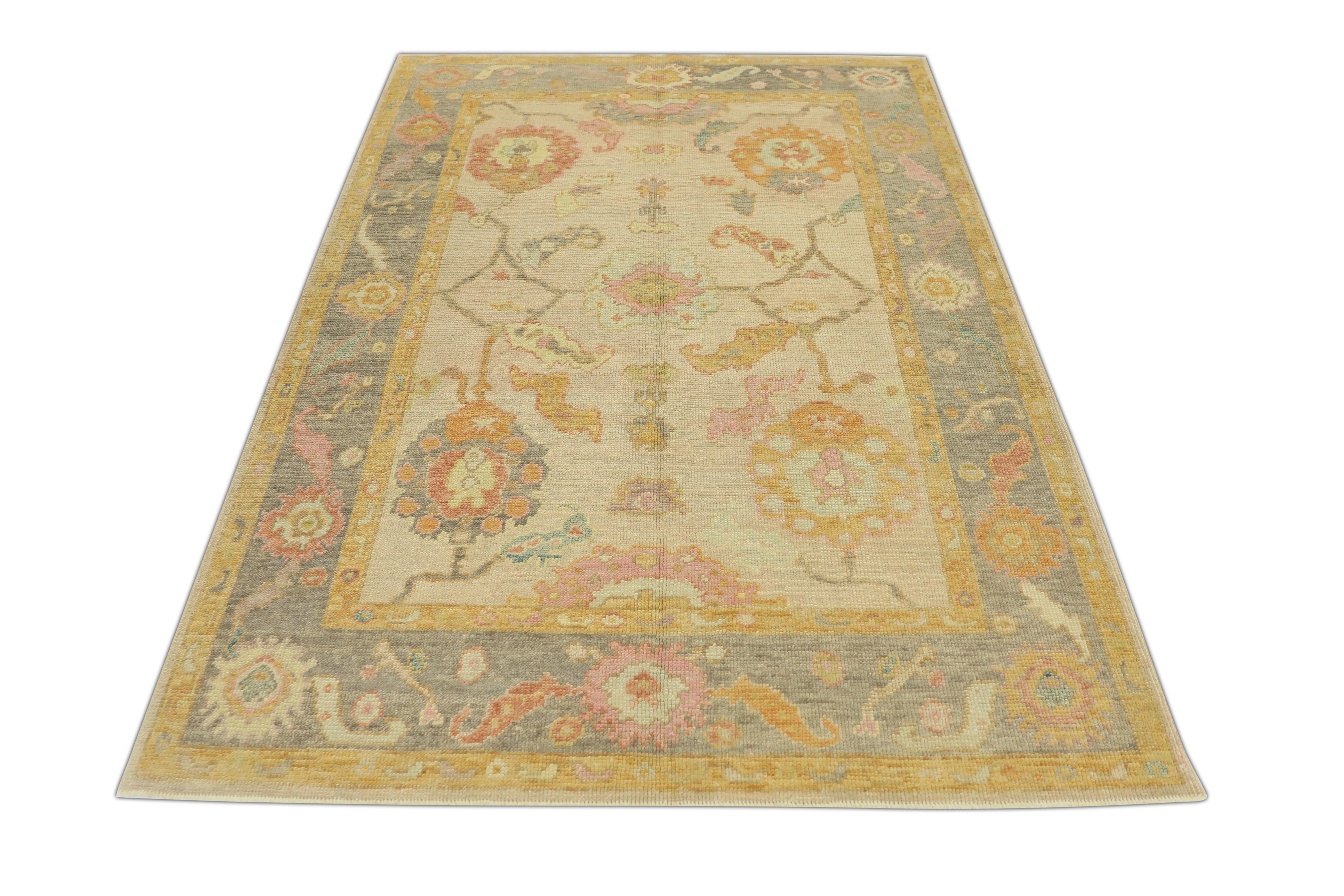 Oushak-Teppich Orientalischer handgeknüpfter türkischer Oushak 5' x 6'10