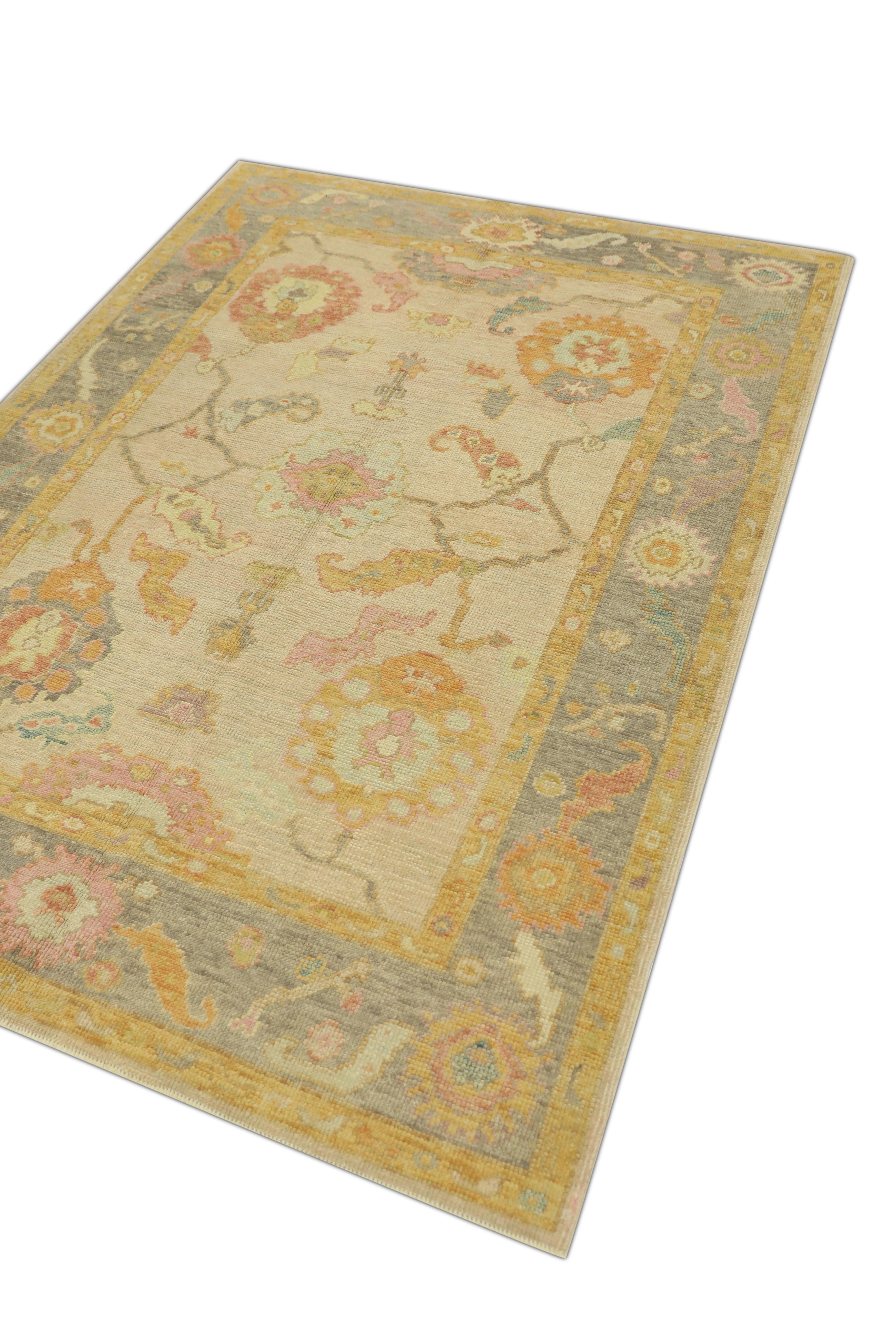 Oushak-Teppich Orientalischer handgeknüpfter türkischer Oushak 5' x 6'10