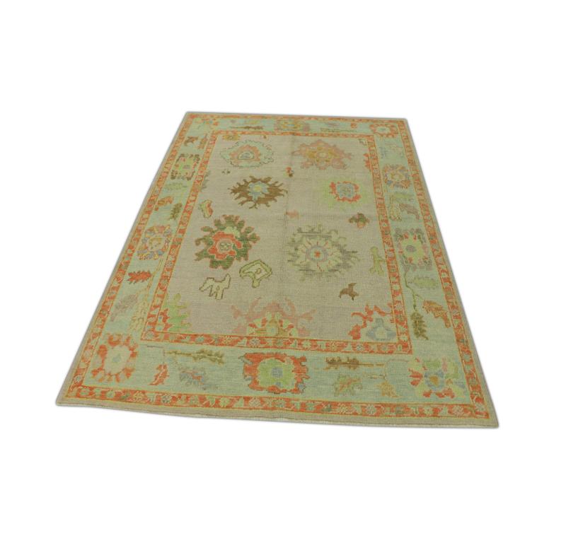 Oushak-Teppich Orientalischer handgeknüpfter türkischer Oushak 5' x 6'10