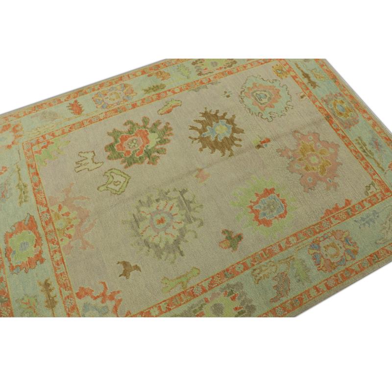 Oushak-Teppich Orientalischer handgeknüpfter türkischer Oushak 5' x 6'10