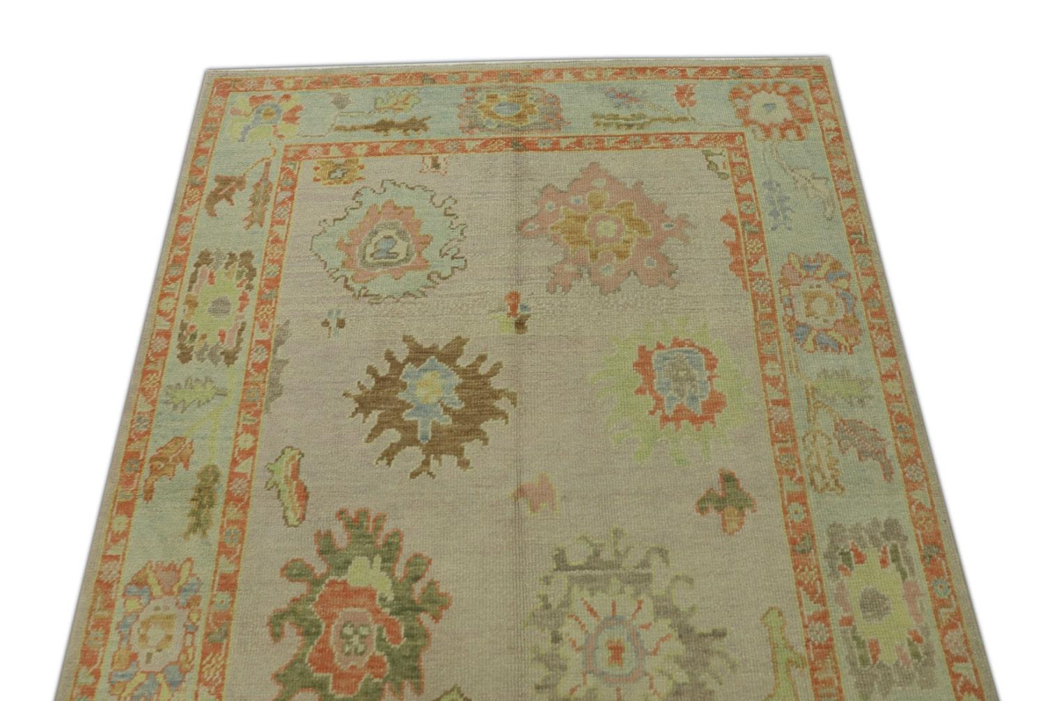 Oushak-Teppich Orientalischer handgeknüpfter türkischer Oushak 5' x 6'10