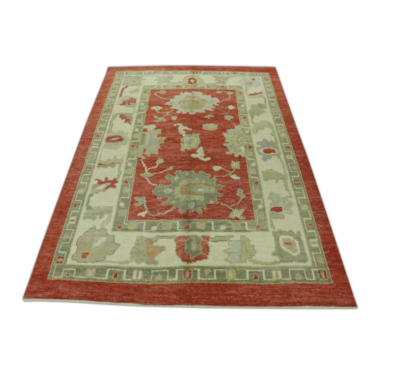 Oushak-Teppich Orientalischer handgeknüpfter türkischer Oushak 5' x 6'8