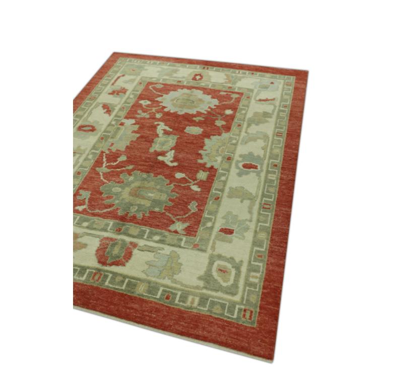 Oushak-Teppich Orientalischer handgeknüpfter türkischer Oushak 5' x 6'8