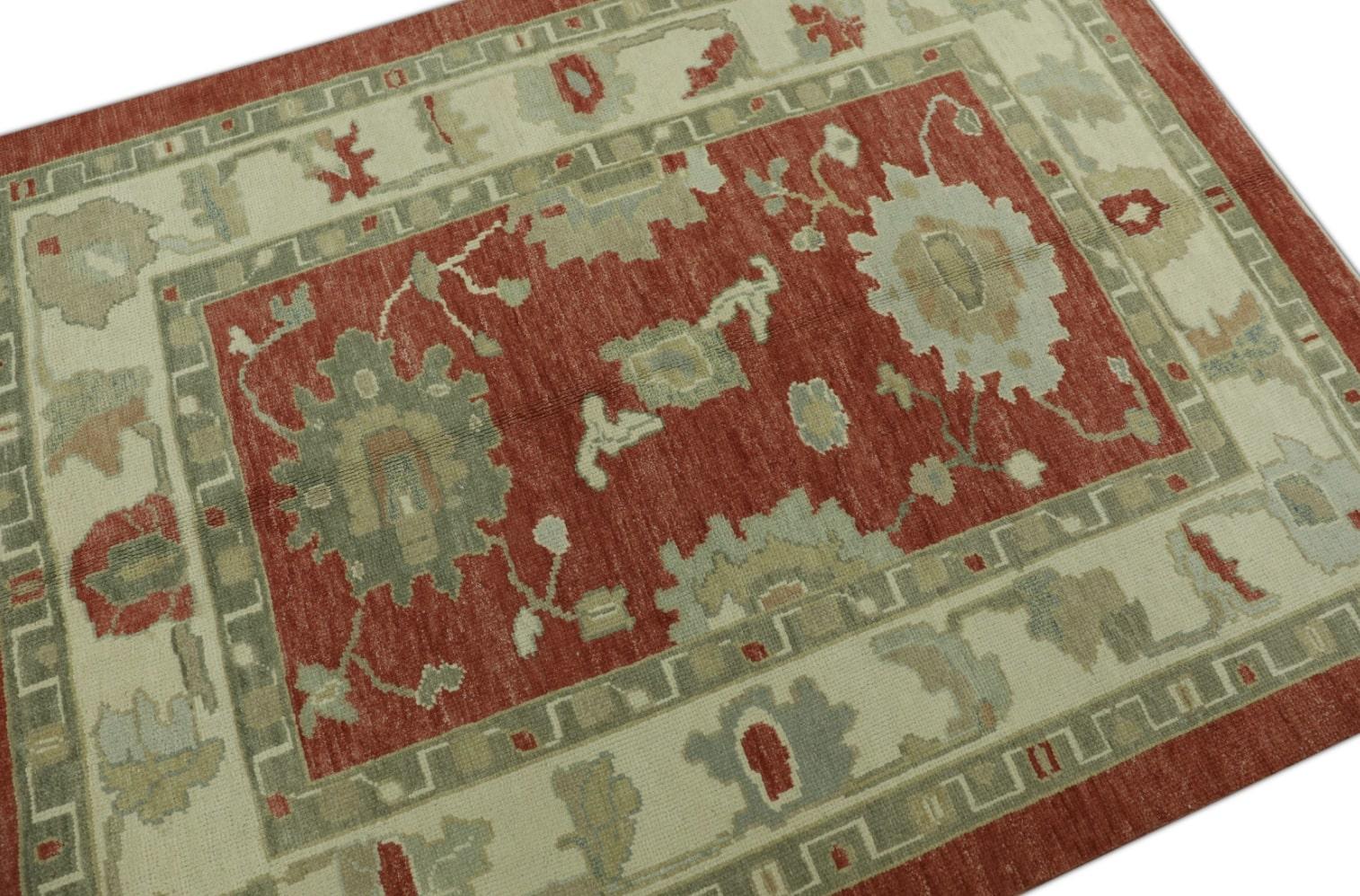 Oushak-Teppich Orientalischer handgeknüpfter türkischer Oushak 5' x 6'8