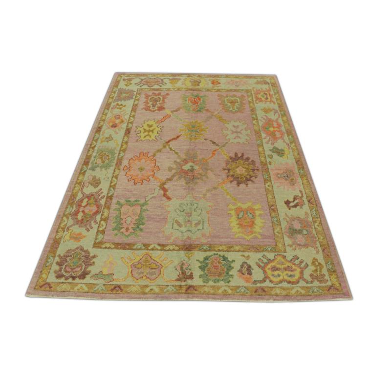 Oushak Rug Oriental Hand Knotted Turkish Oushak 5' x 6'8
