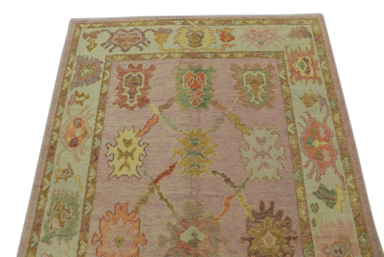 Oushak Rug Oriental Hand Knotted Turkish Oushak 5' x 6'8