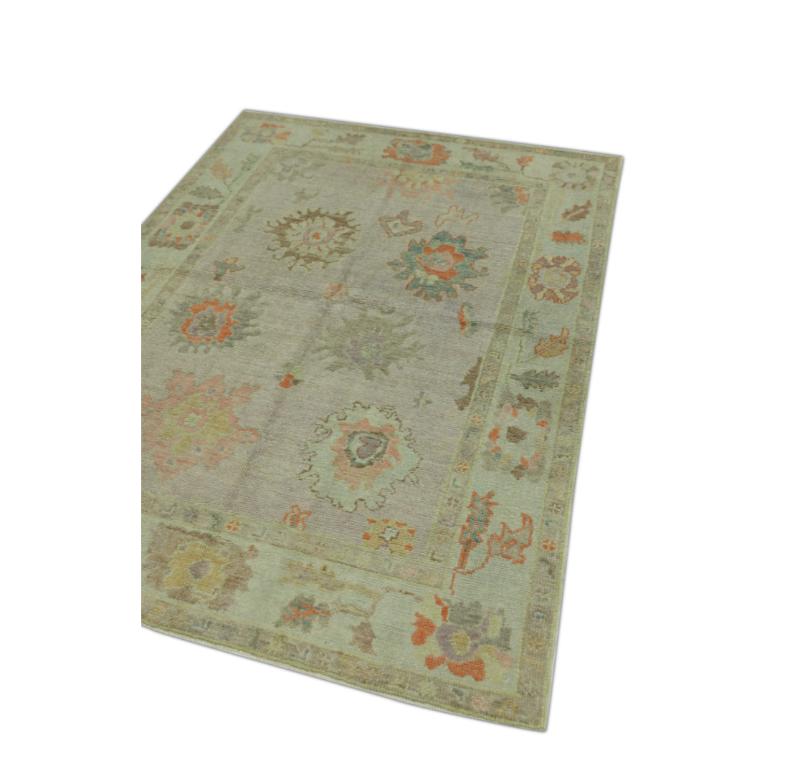 Annodato a mano Tappeto Oushak Orientale annodato a mano Turco Oushak 5' x 6'9