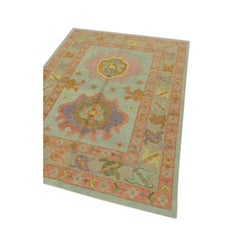 Oushak-Teppich Orientalischer handgeknüpfter türkischer Oushak 5' x 6'9" #538