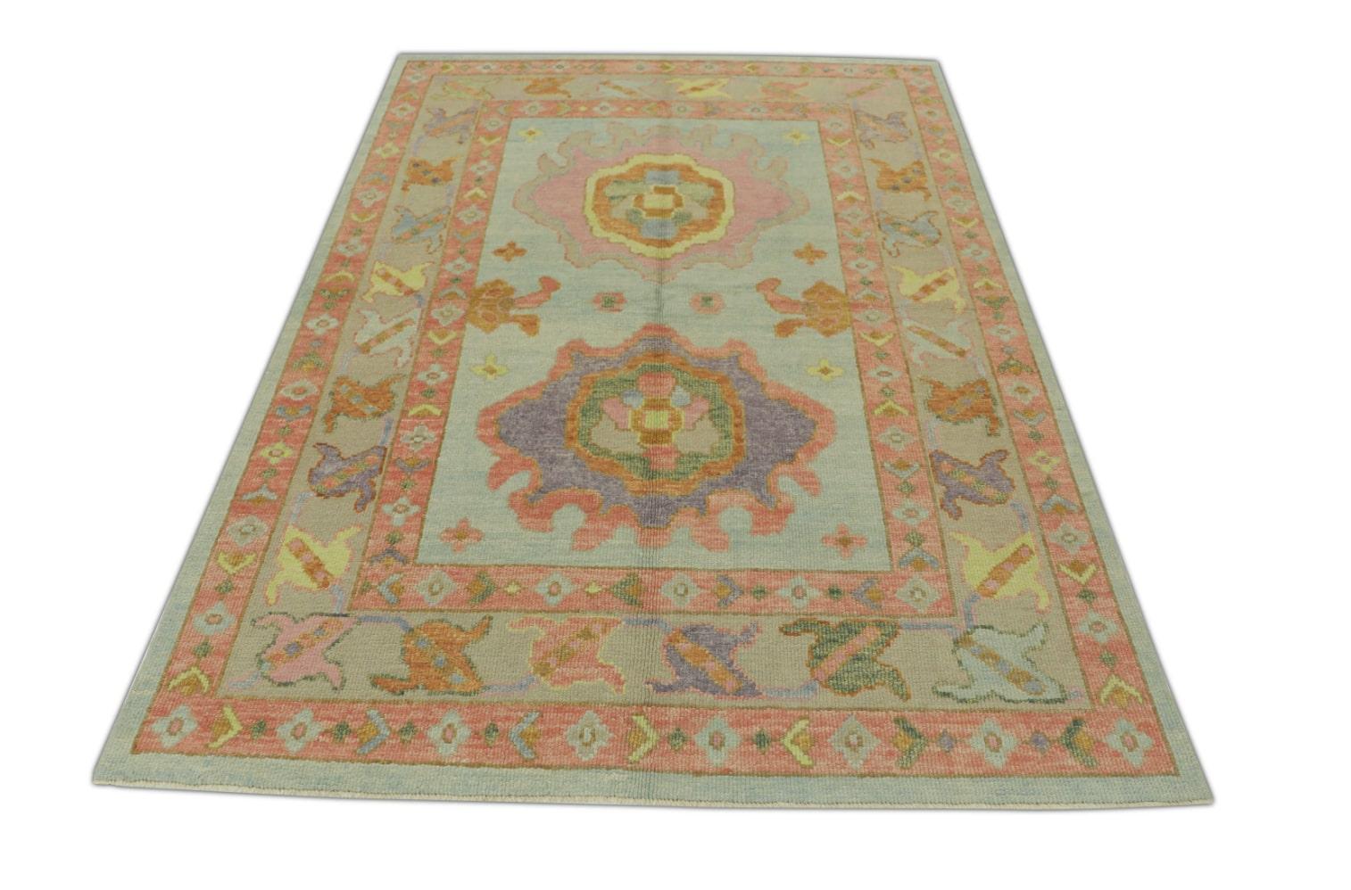 Oushak-Teppich Orientalischer handgeknüpfter türkischer Oushak 5' x 6'9